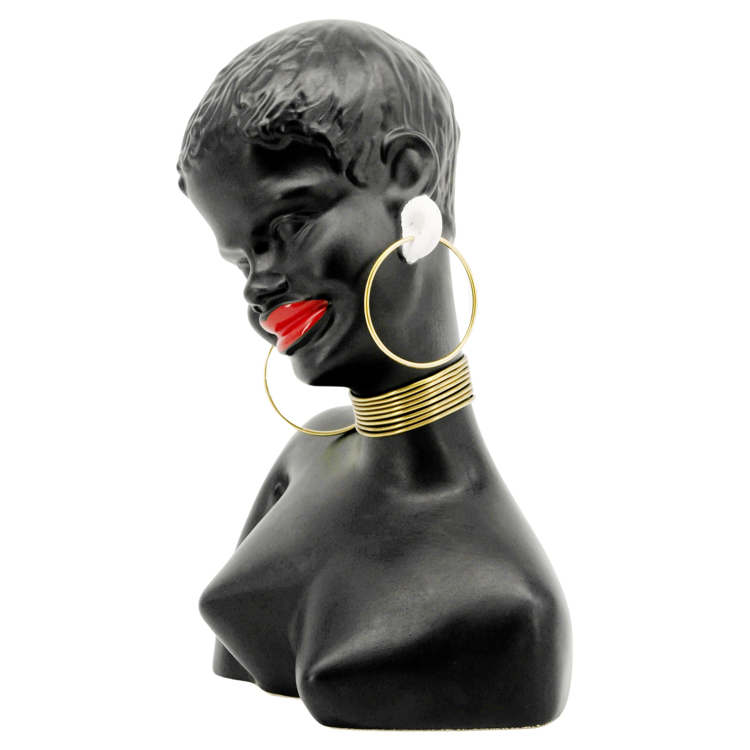 Mid-Century African Woman Statue, 1950s For Sale