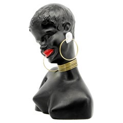 Retro Mid-Century African Woman Statue, 1950s