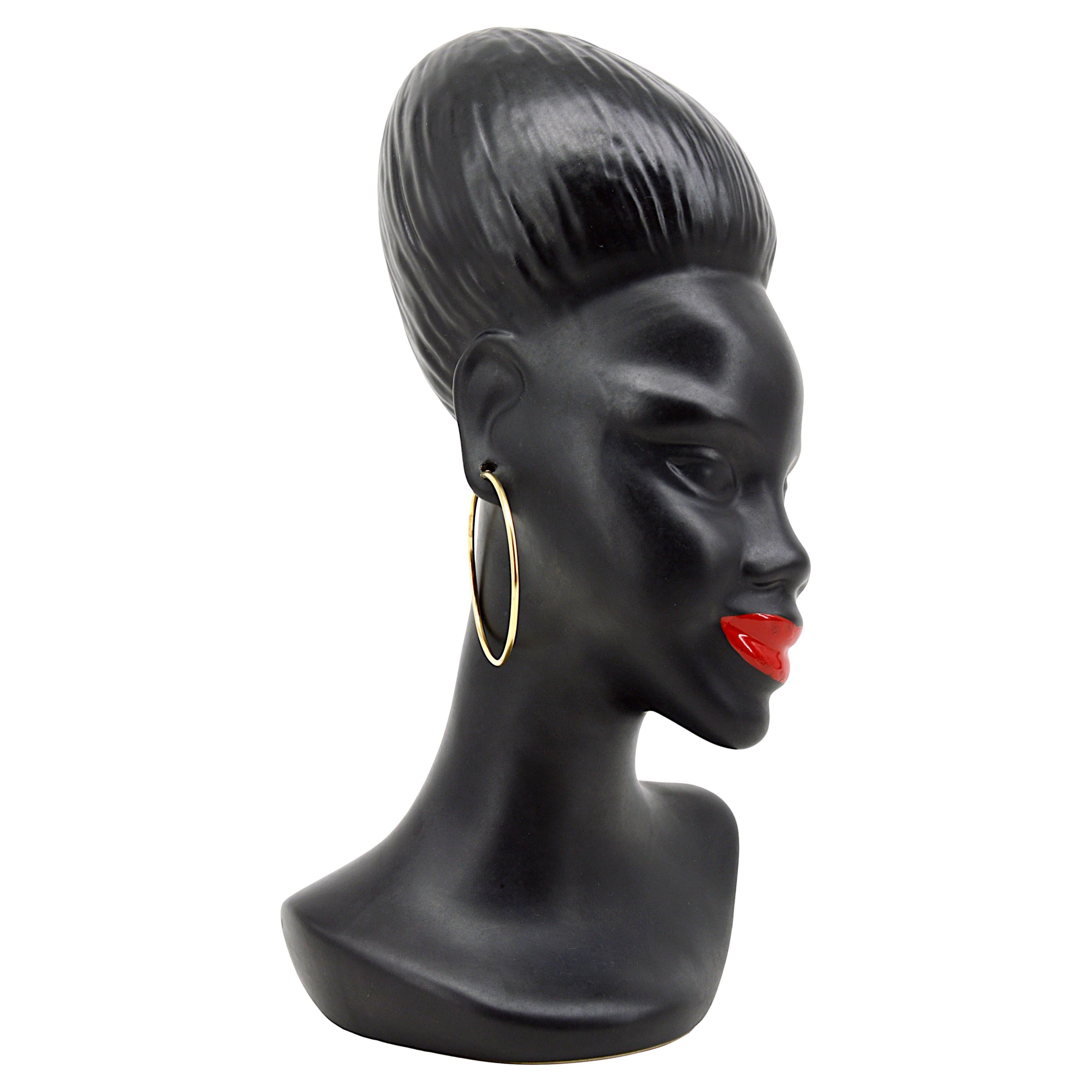 Mid-Century African Woman Statue, 1950s For Sale