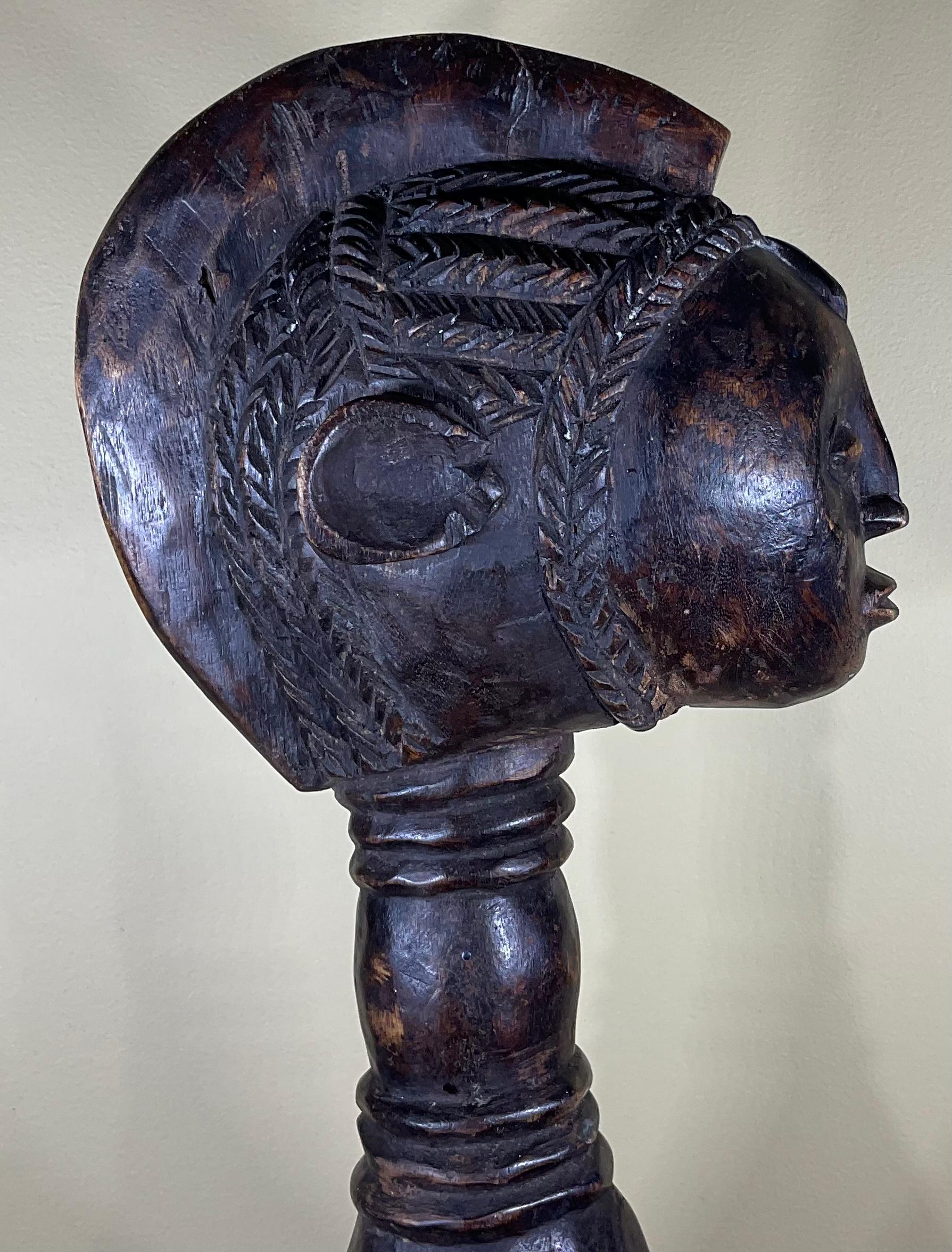 Mid Century African Women Wood Sculpture For Sale 5
