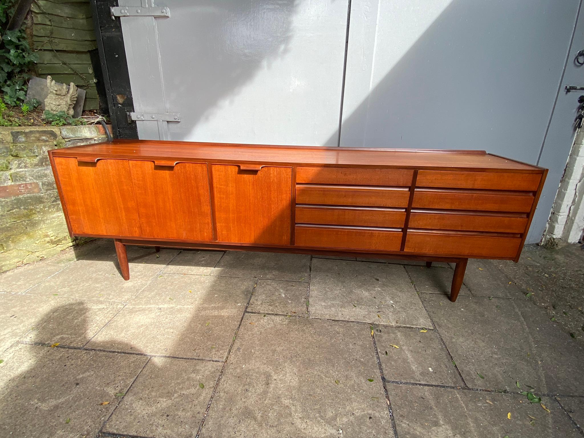 Mid Century Afromosia Teak 7.5 Ft Sideboard By Robert Heritage, Circa 1960 For Sale 4