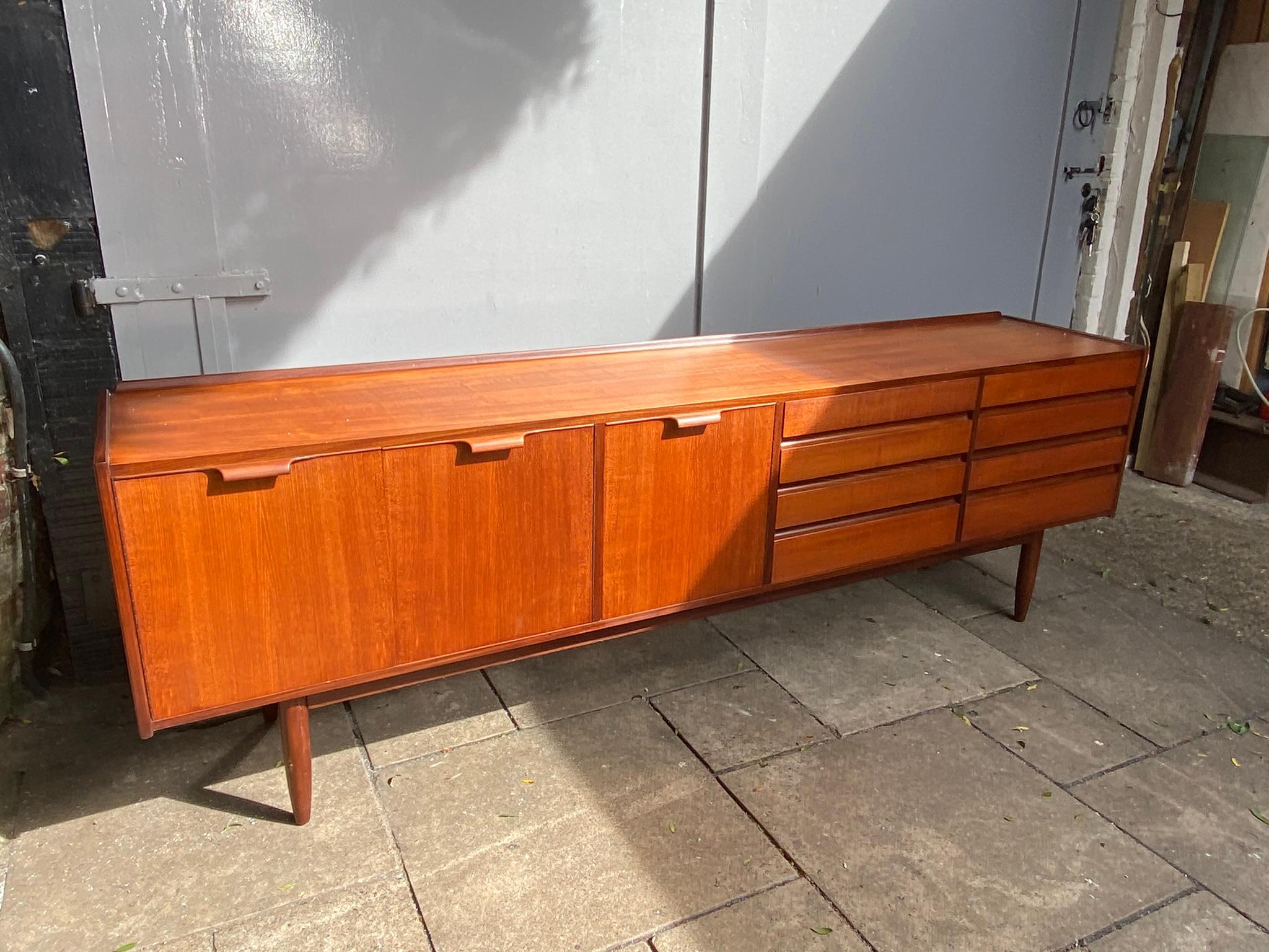 Mid Century Afromosia Teak 7.5 Ft Sideboard By Robert Heritage, Circa 1960 For Sale 5