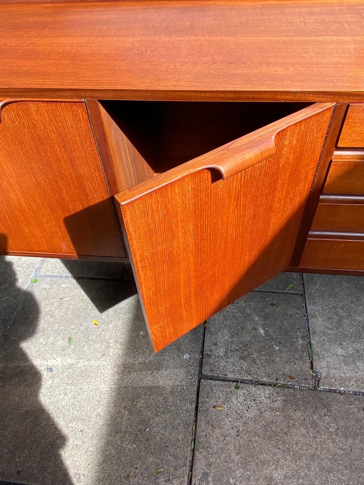 Mid Century Afromosia Teak 7.5 Ft Sideboard By Robert Heritage, Circa 1960 For Sale 9