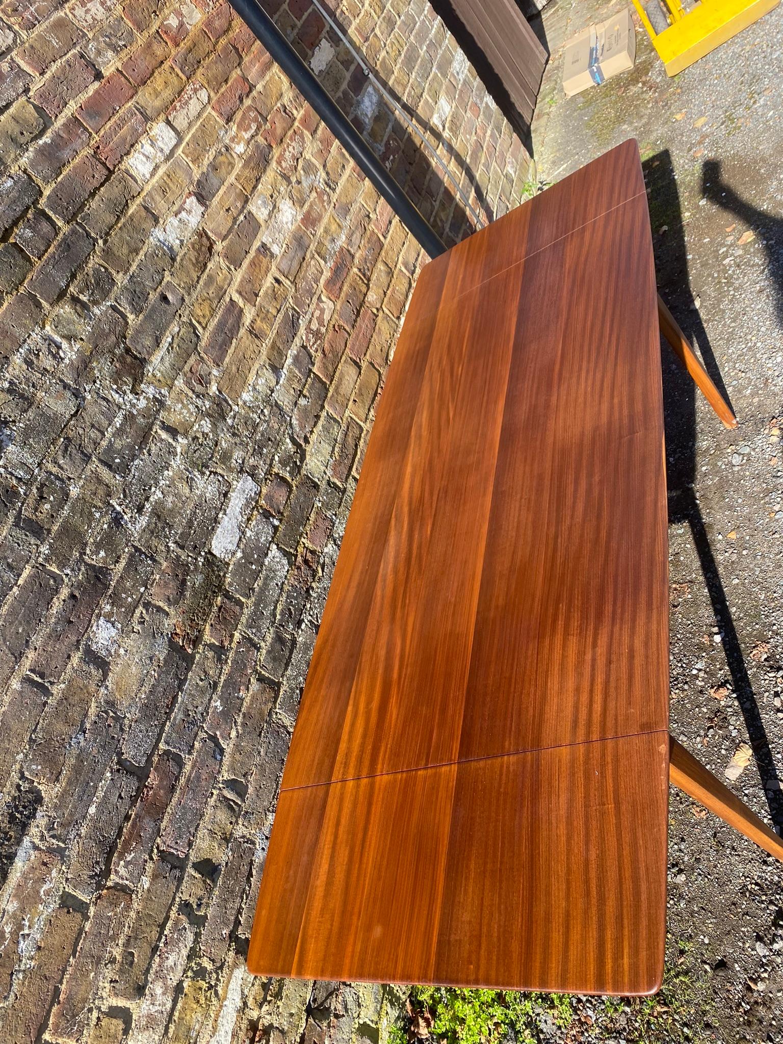 Lacquered Mid-Century Afromosia Teak Drop-Leaf Dining Table, Denmark, 1960s For Sale