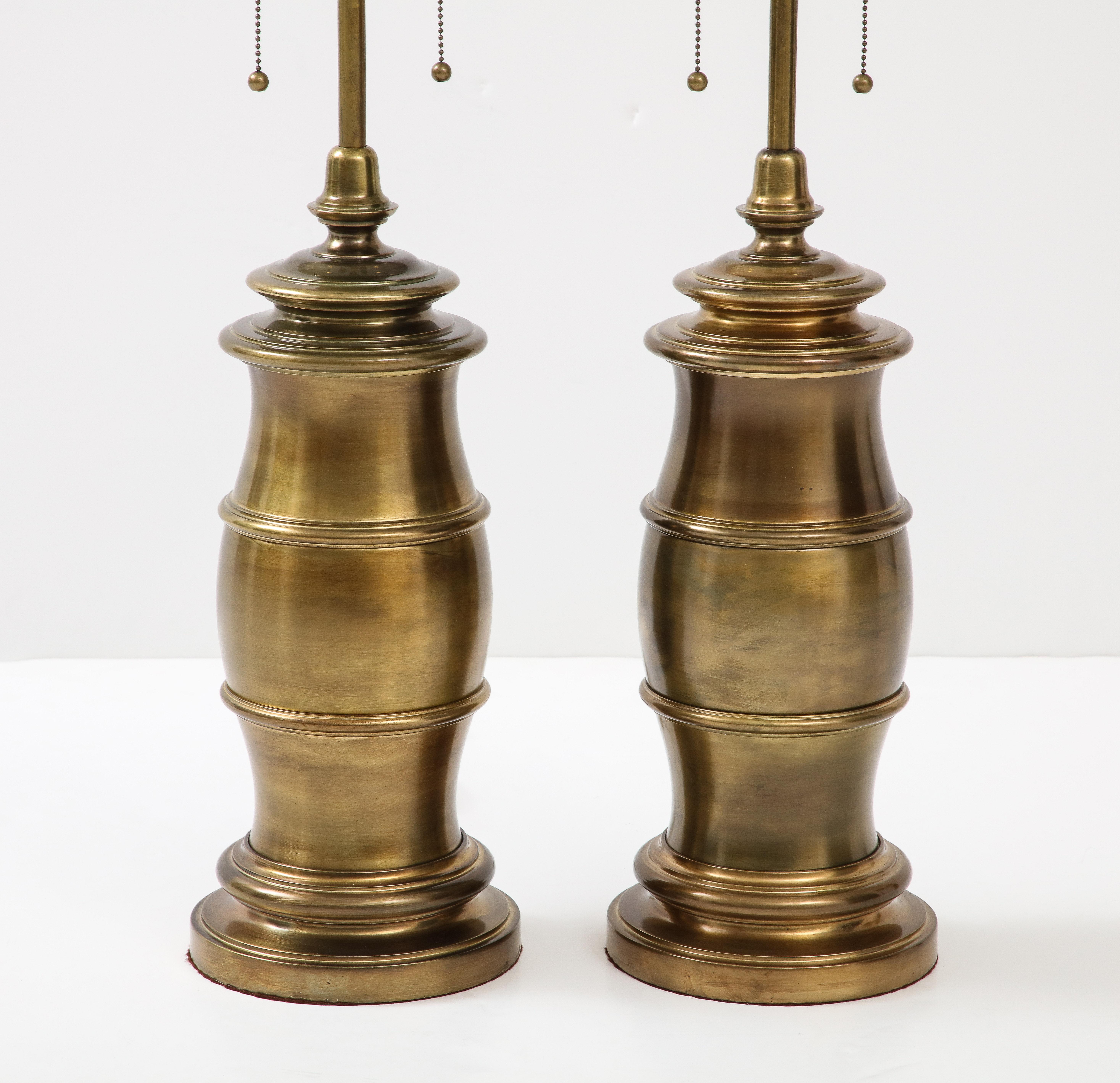 American Mid-Century Aged Bronze Lamps For Sale