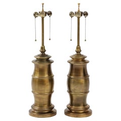 Vintage Mid-Century Aged Bronze Lamps