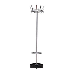 Porte-manteau chromé du milieu du siècle Ahrend de Cirkel avec Stand Umbrella et base noire