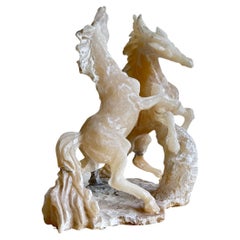 Escultura de caballos de alabastro de mediados de siglo de Boldrini, Italia, años 60