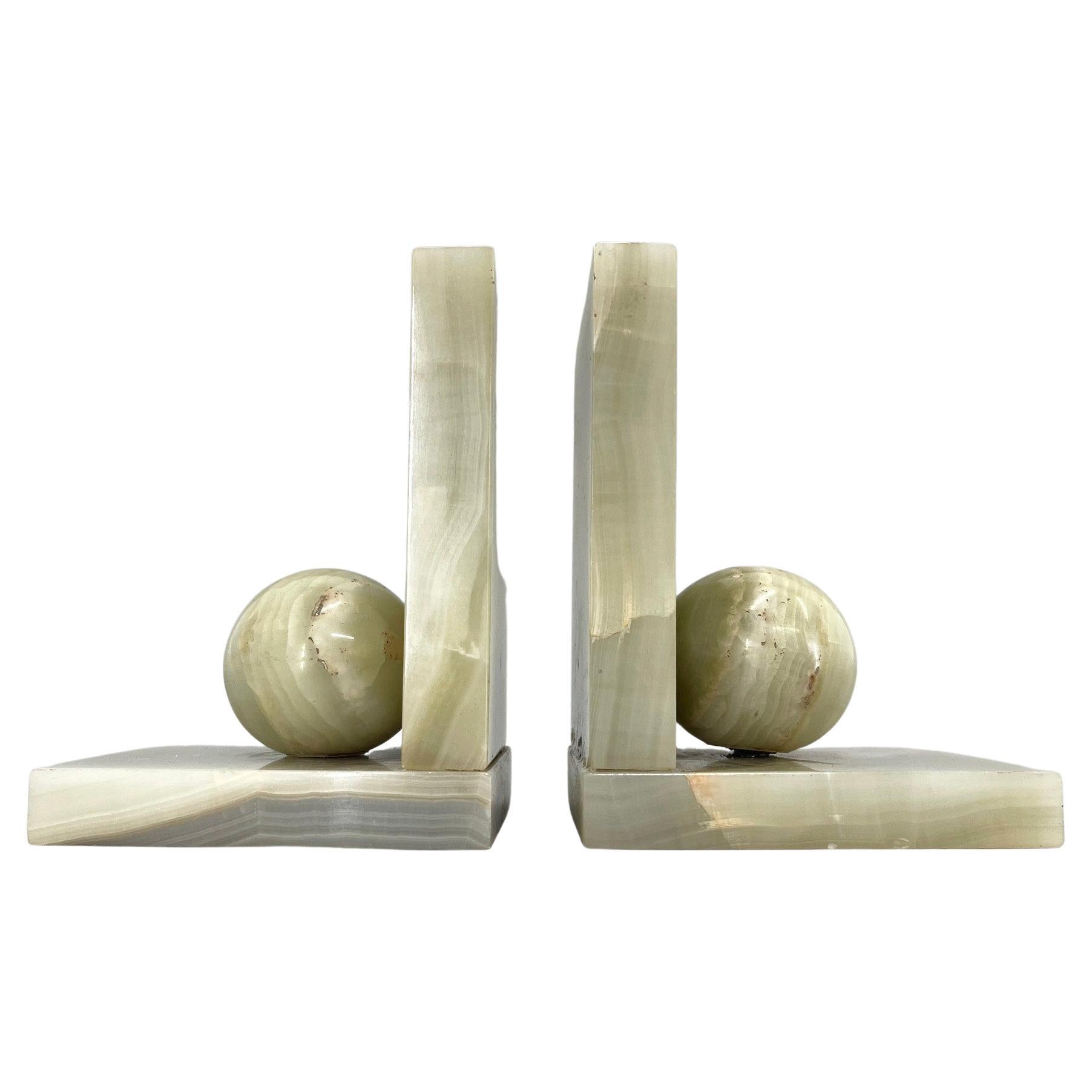 Pair of Alabaster Bookends at 1stDibs