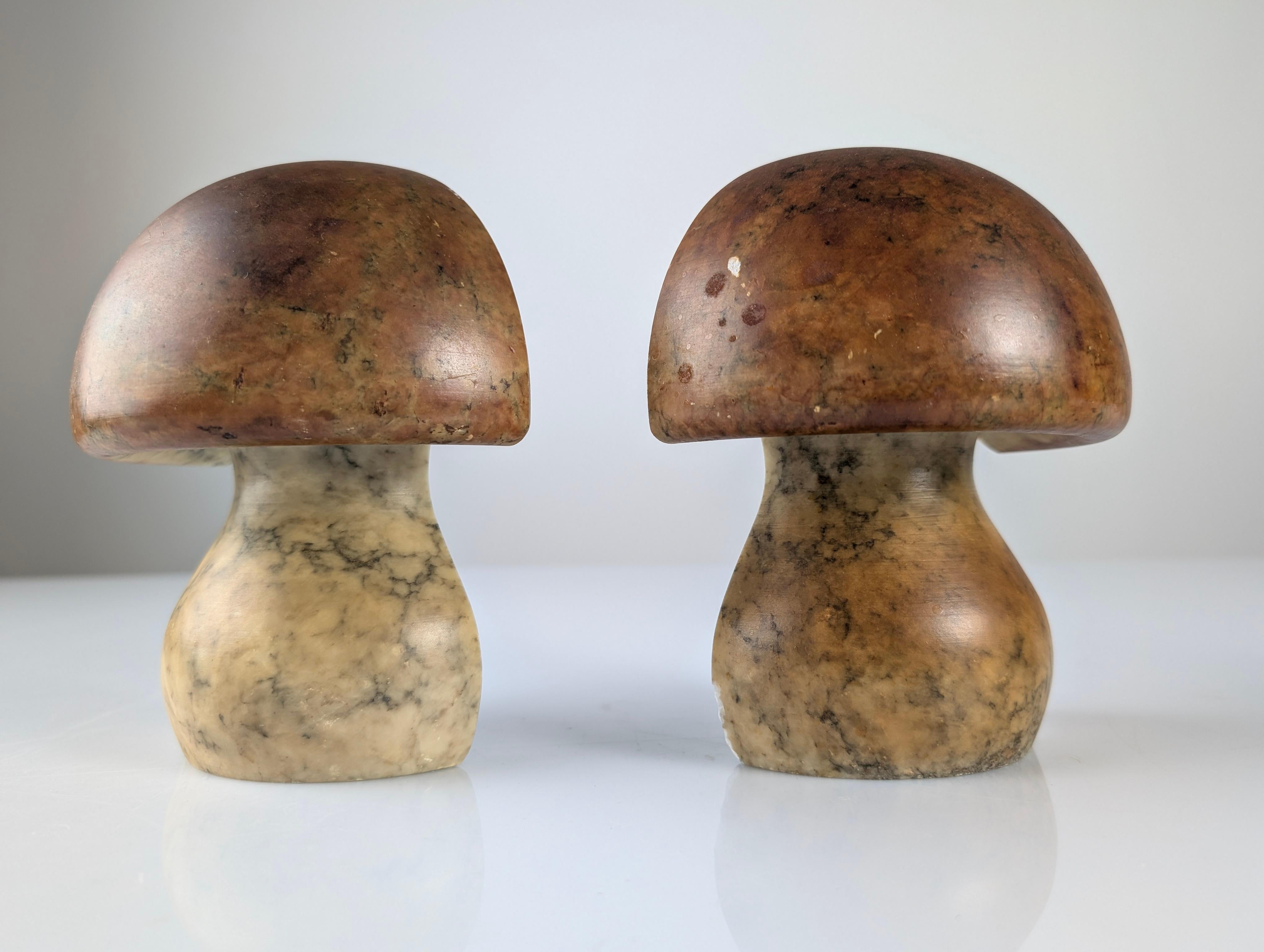 Mid-Century Alabaster Mushroom Bookends, Italy, 1960s 2