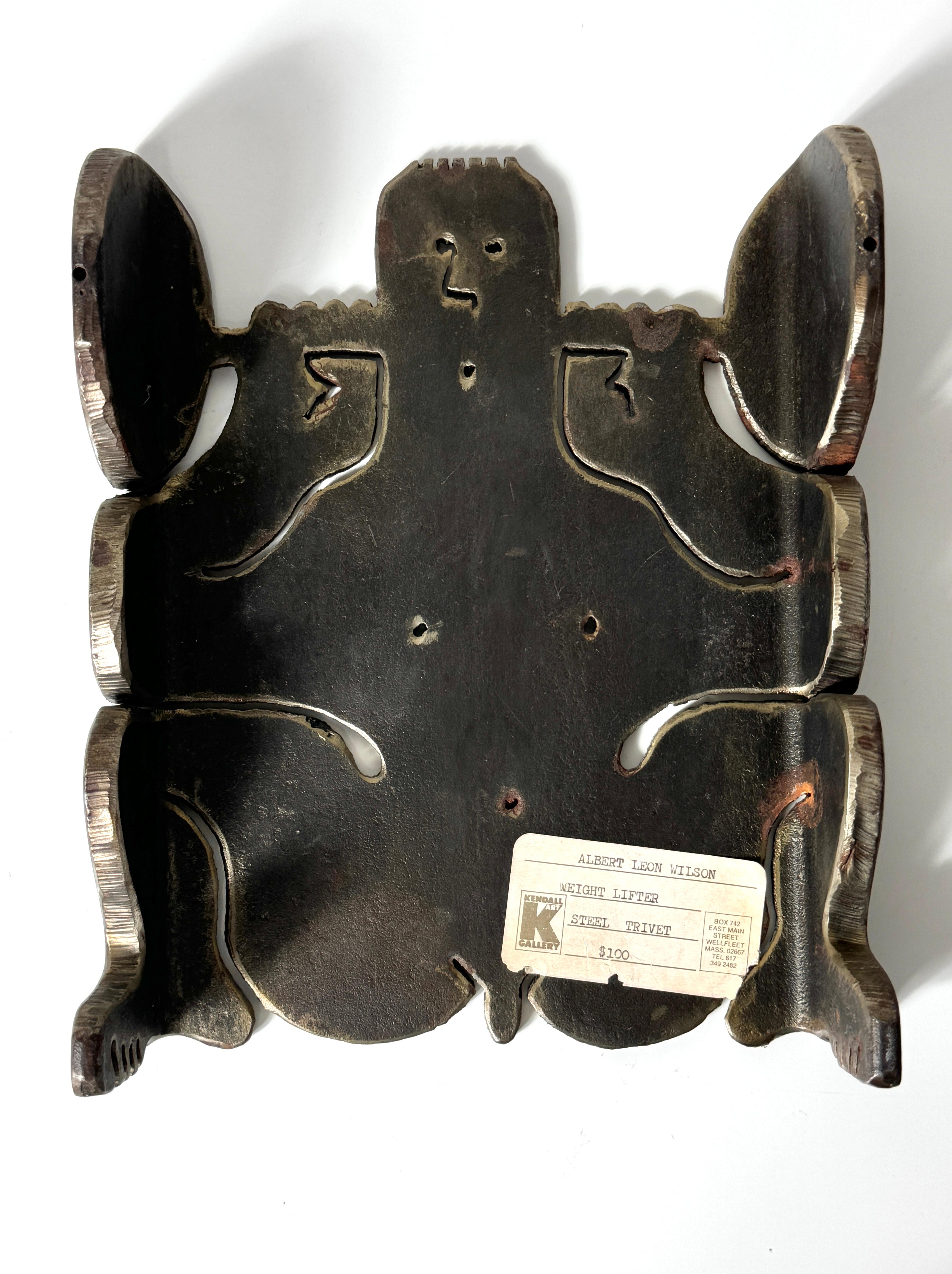 Mid Century Albert Leon Wilson Abstract Steel Stylized Trivet Sculpture 1977 For Sale 3