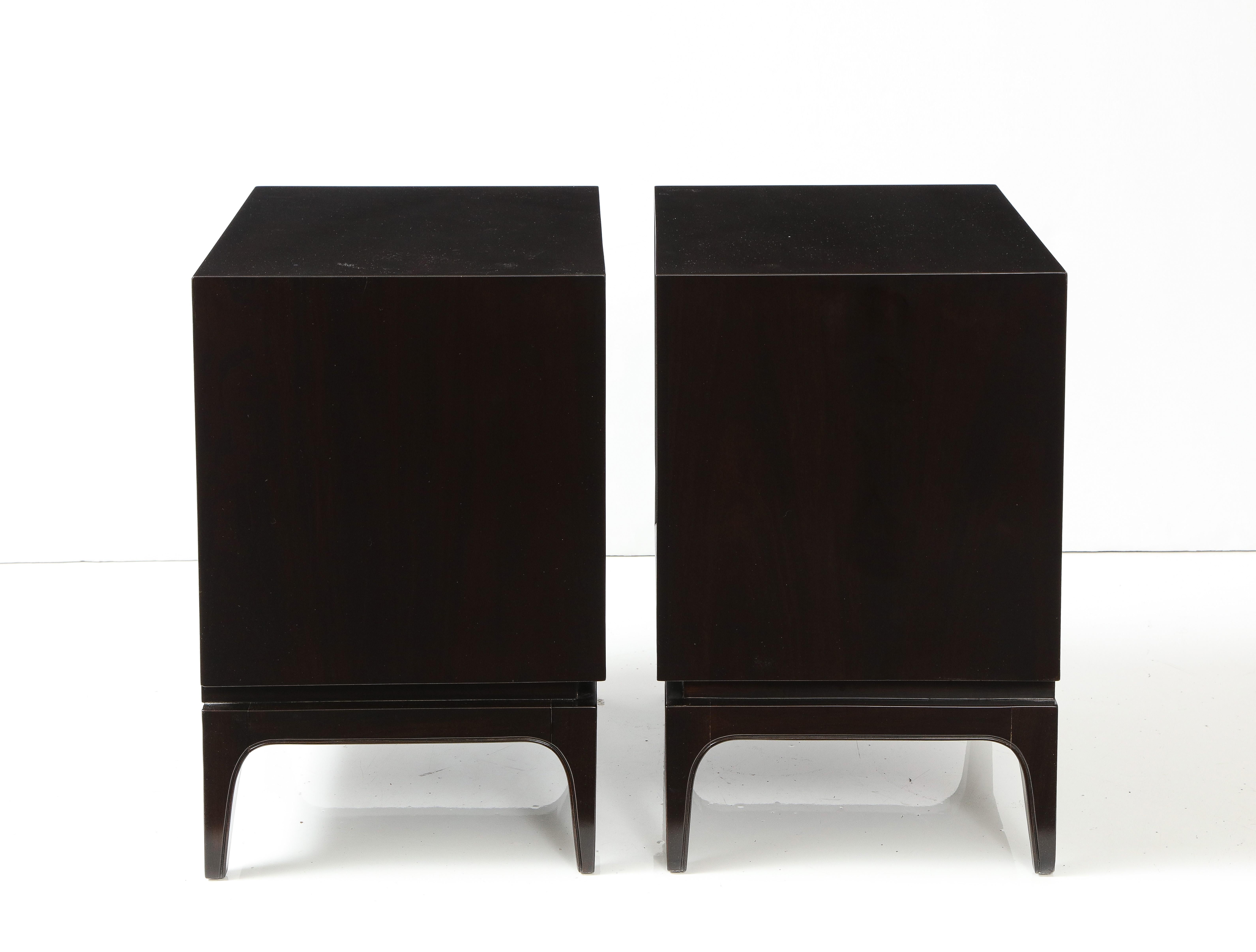 Midcentury, Albert Parvin Carved Walnut Night Stands In Excellent Condition In New York, NY