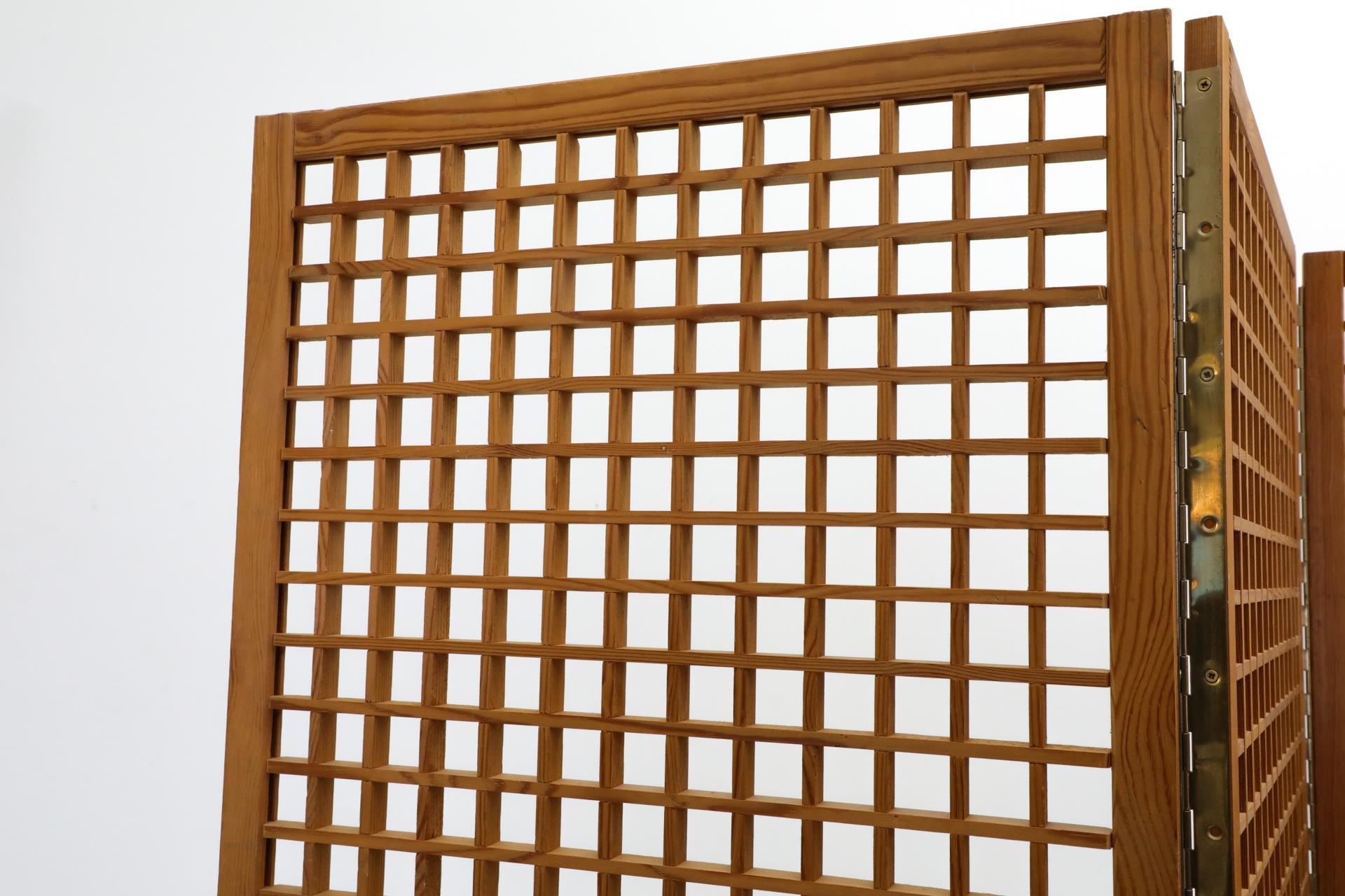 Mid-Century, Alberts Tibro Style, Folding Pine Room Divider or Privacy Screen 3