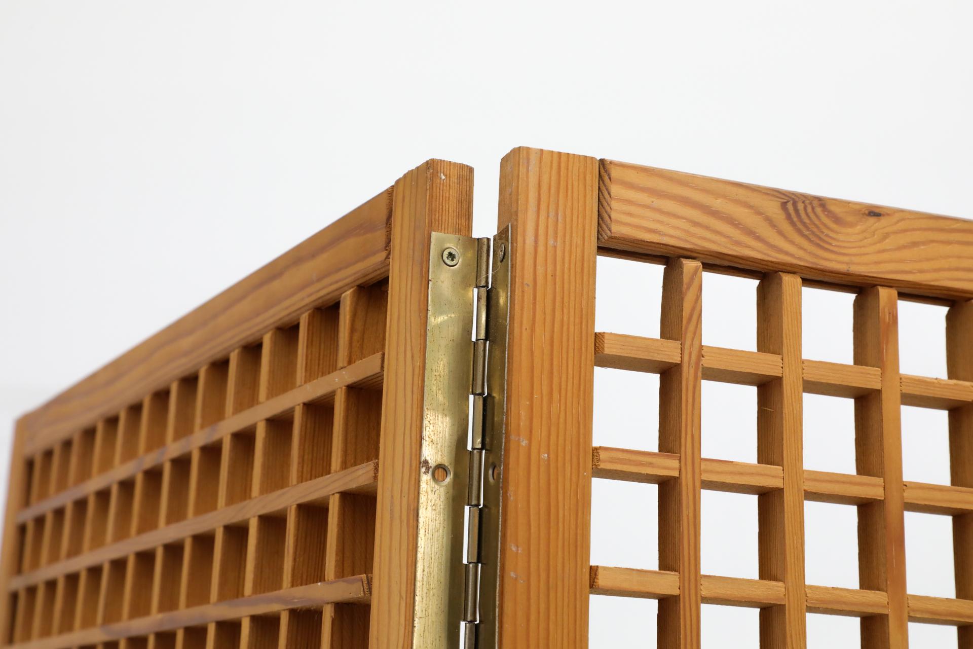 Mid-Century, Alberts Tibro Style, Folding Pine Room Divider or Privacy Screen 4