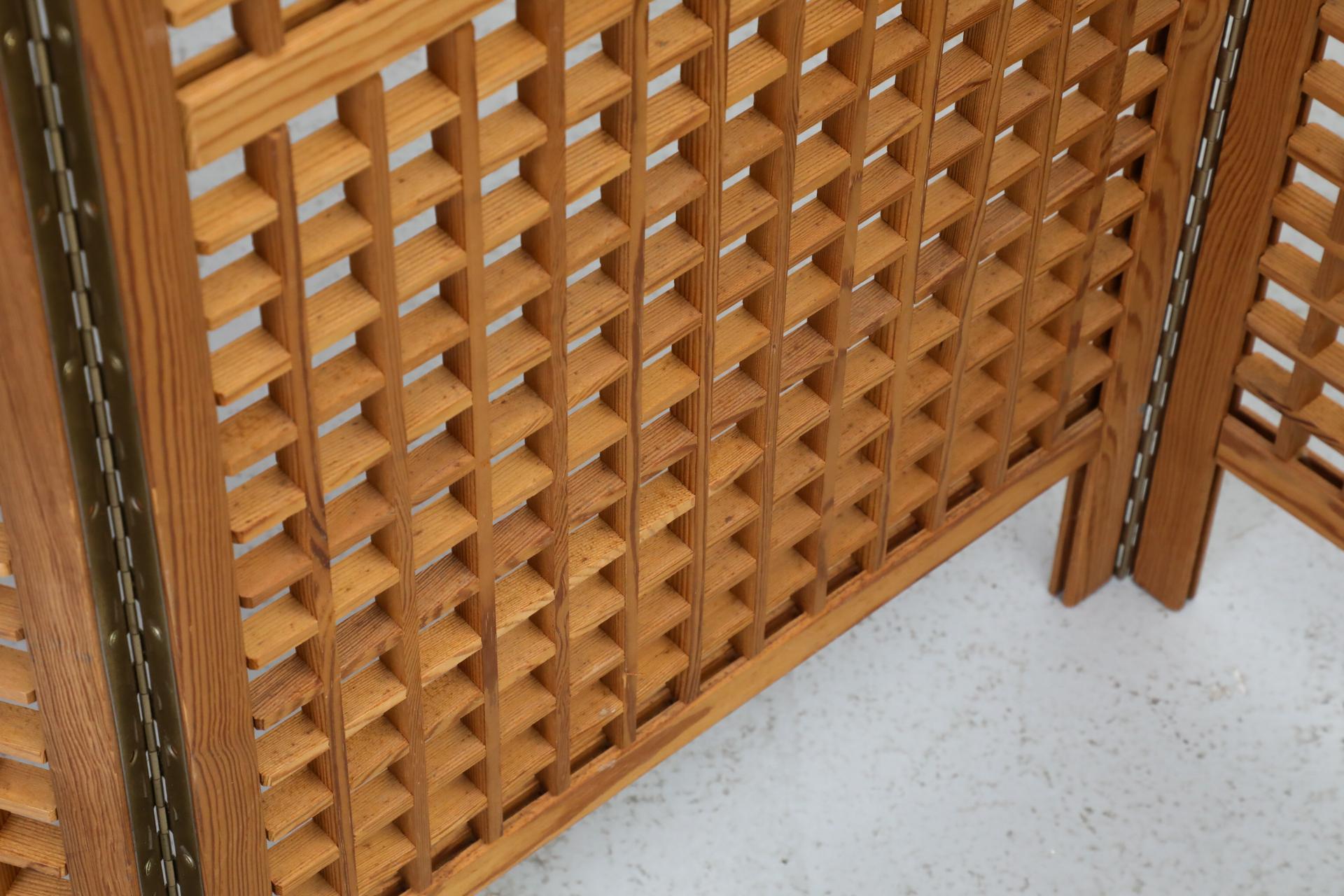 Mid-Century, Alberts Tibro Style, Folding Pine Room Divider or Privacy Screen 13