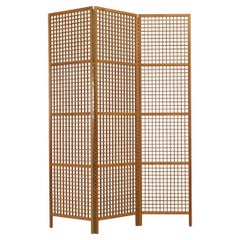 Mid-Century, Alberts Tibro Style, Folding Pine Room Divider or Privacy Screen