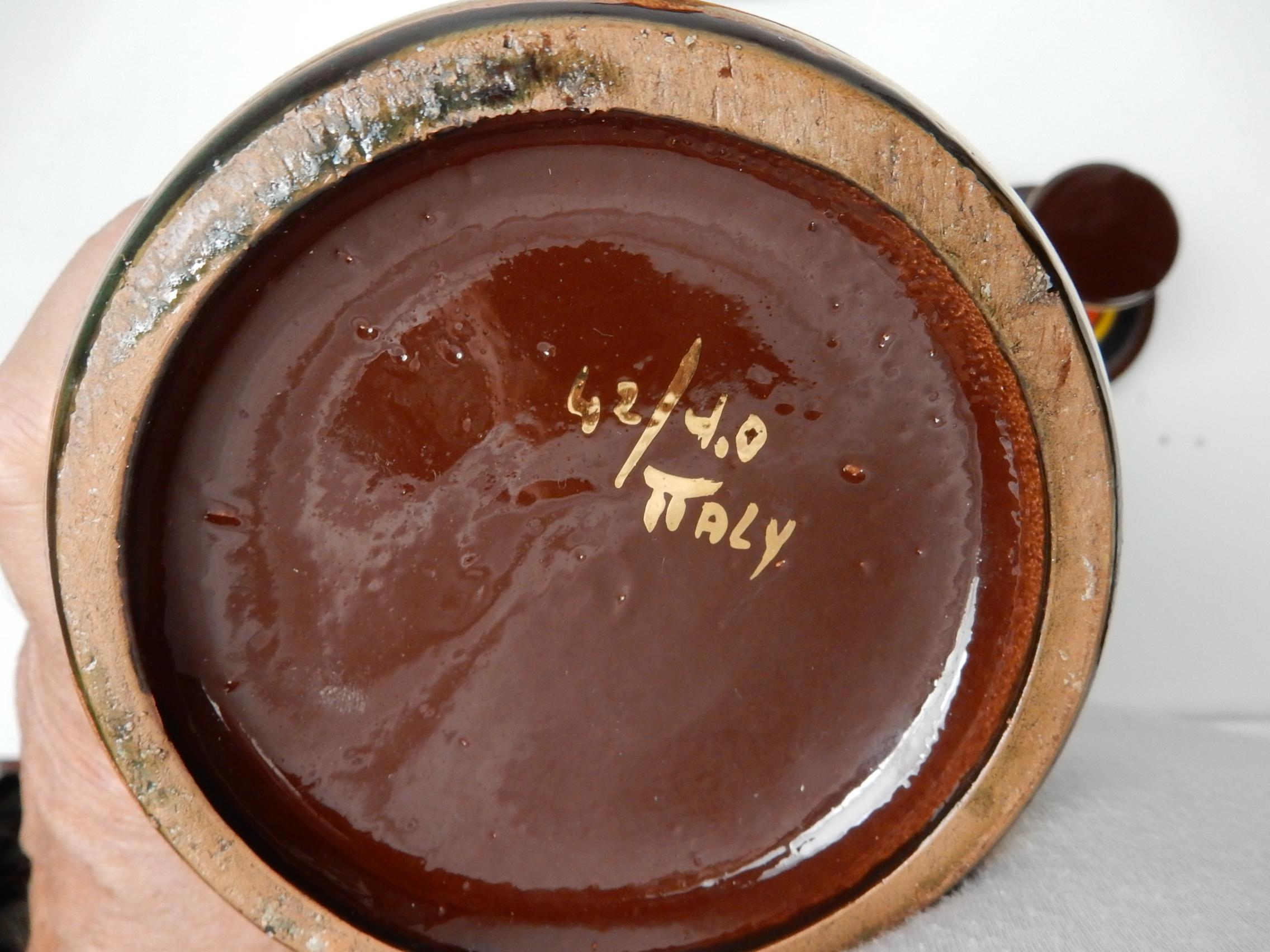 Mid-Century Aldo Londi Bitossi Raymor Art Pottery Table Set Tall Jars & Ashtray In Good Condition For Sale In Las Vegas, NV