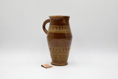 Mid-Century Aldo Londi for Bitossi Brown Glazed Ceramic Water Jug