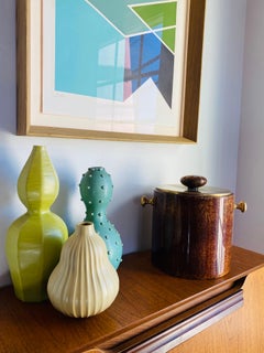 Mid-Century Aldo Tura Lacquered Goatskin Ice Bucket with Brass Details