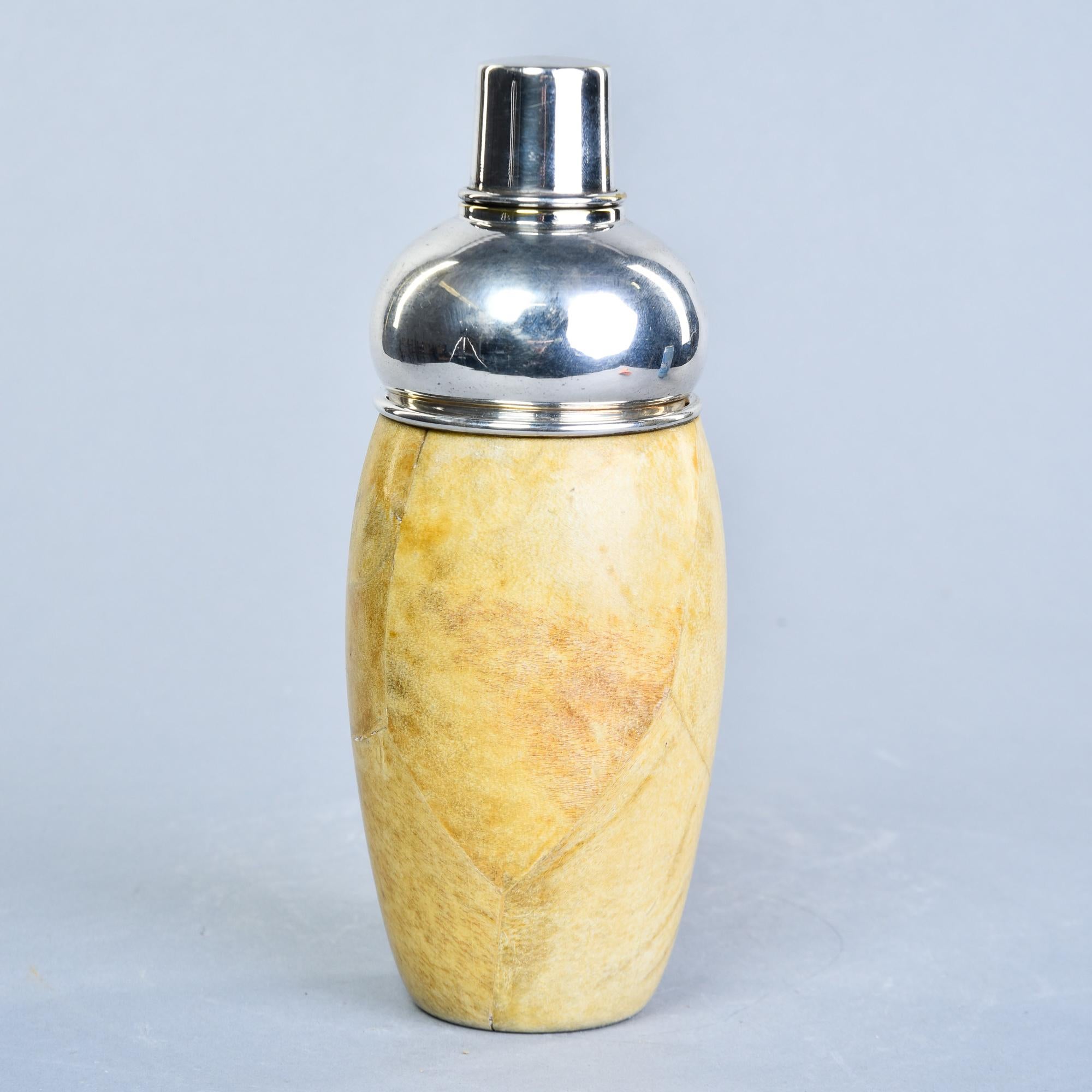 Italian Mid Century Aldo Tura Leather Covered Cocktail Shaker For Sale