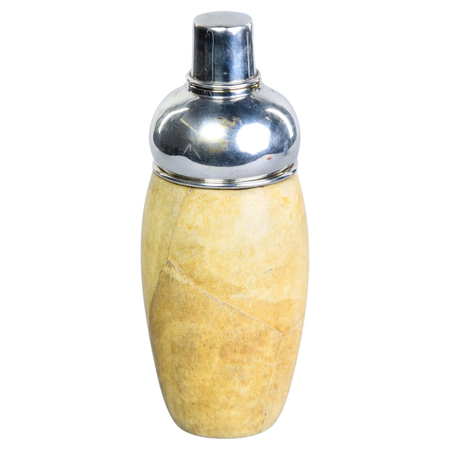 Mid Century Aldo Tura Leather Covered Cocktail Shaker For Sale