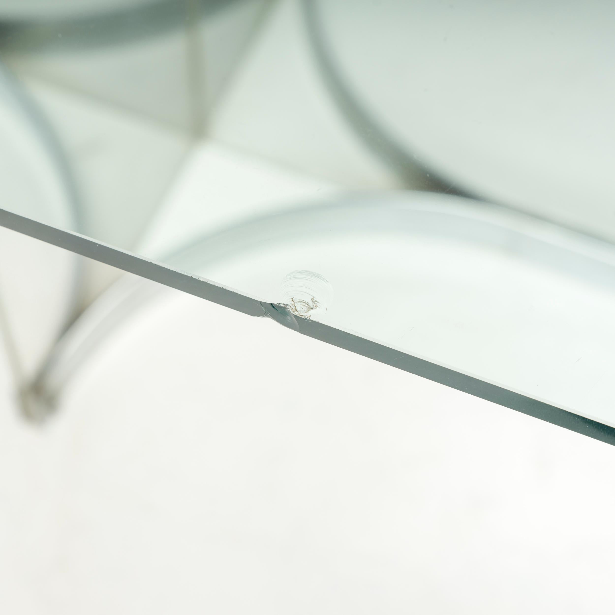 20ième siècle Grande table Alessandro Albrizzi du milieu du siècle dernier, verre et chrome en vente