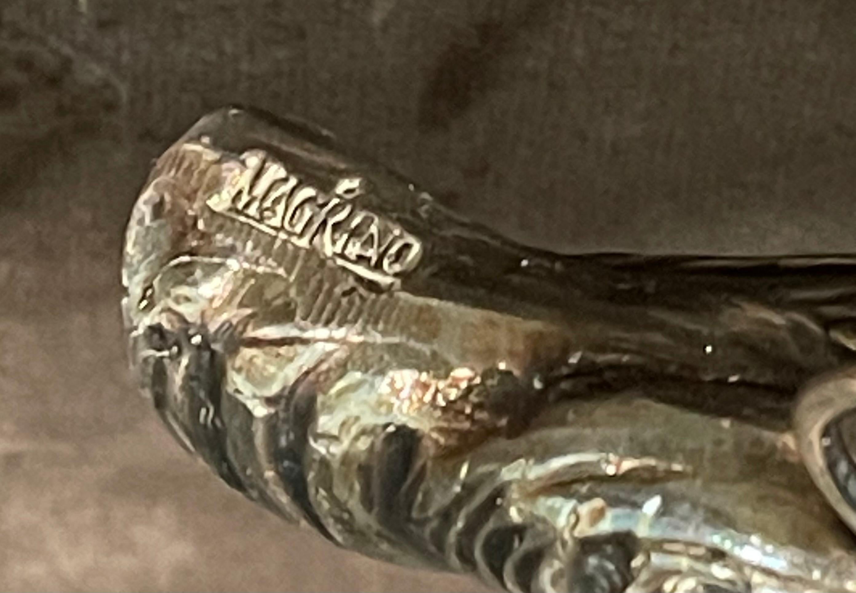 Italiano Centrotavola argentato firmato Alessandro Magrino di metà secolo in vendita