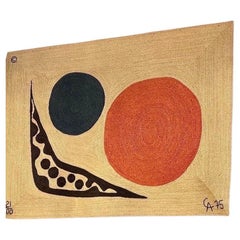 Used Midcentury Alexander Calder Handwoven Moon Tapestry