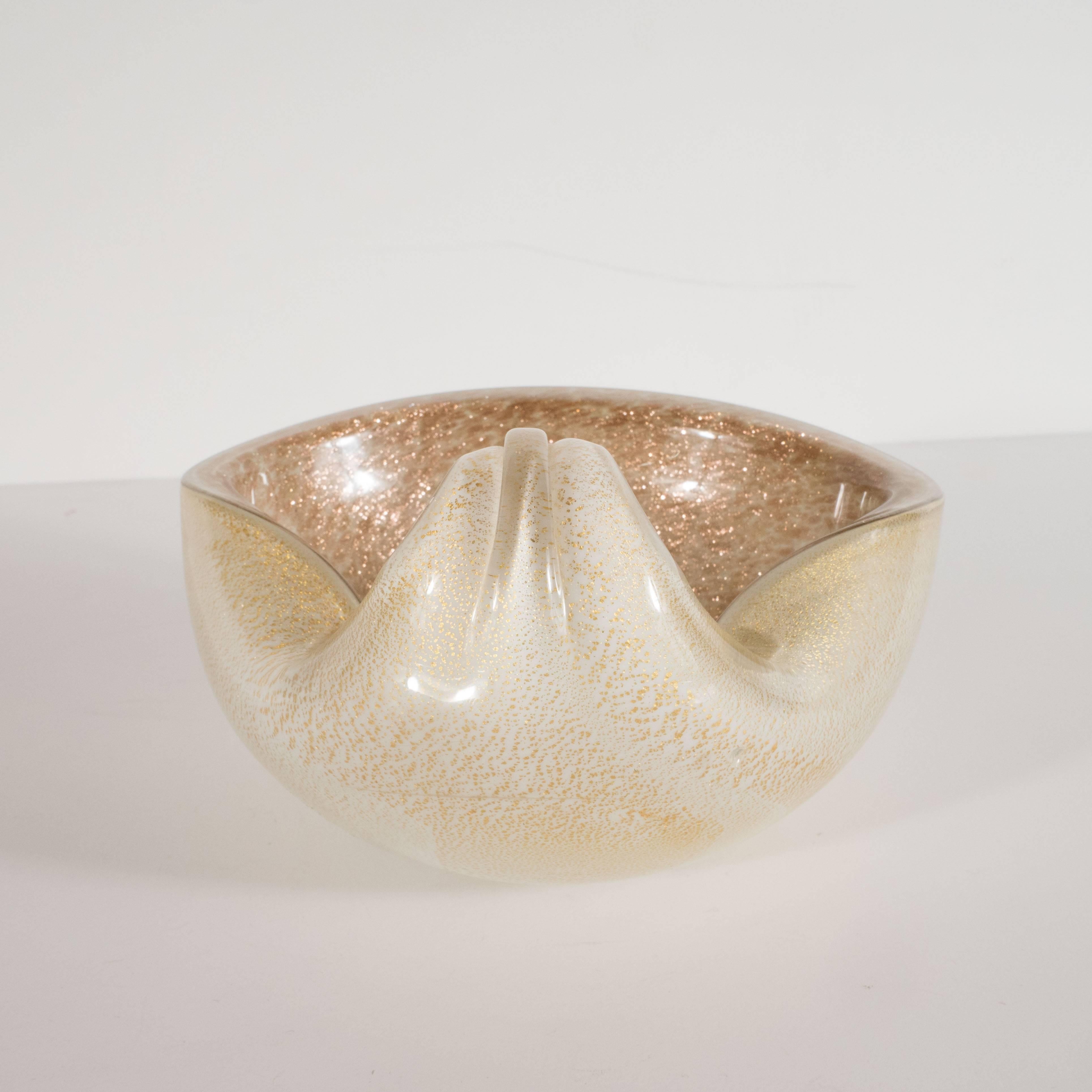 Italian Midcentury Alfredo Barbini Handblown Murano Glass Decorative Dish