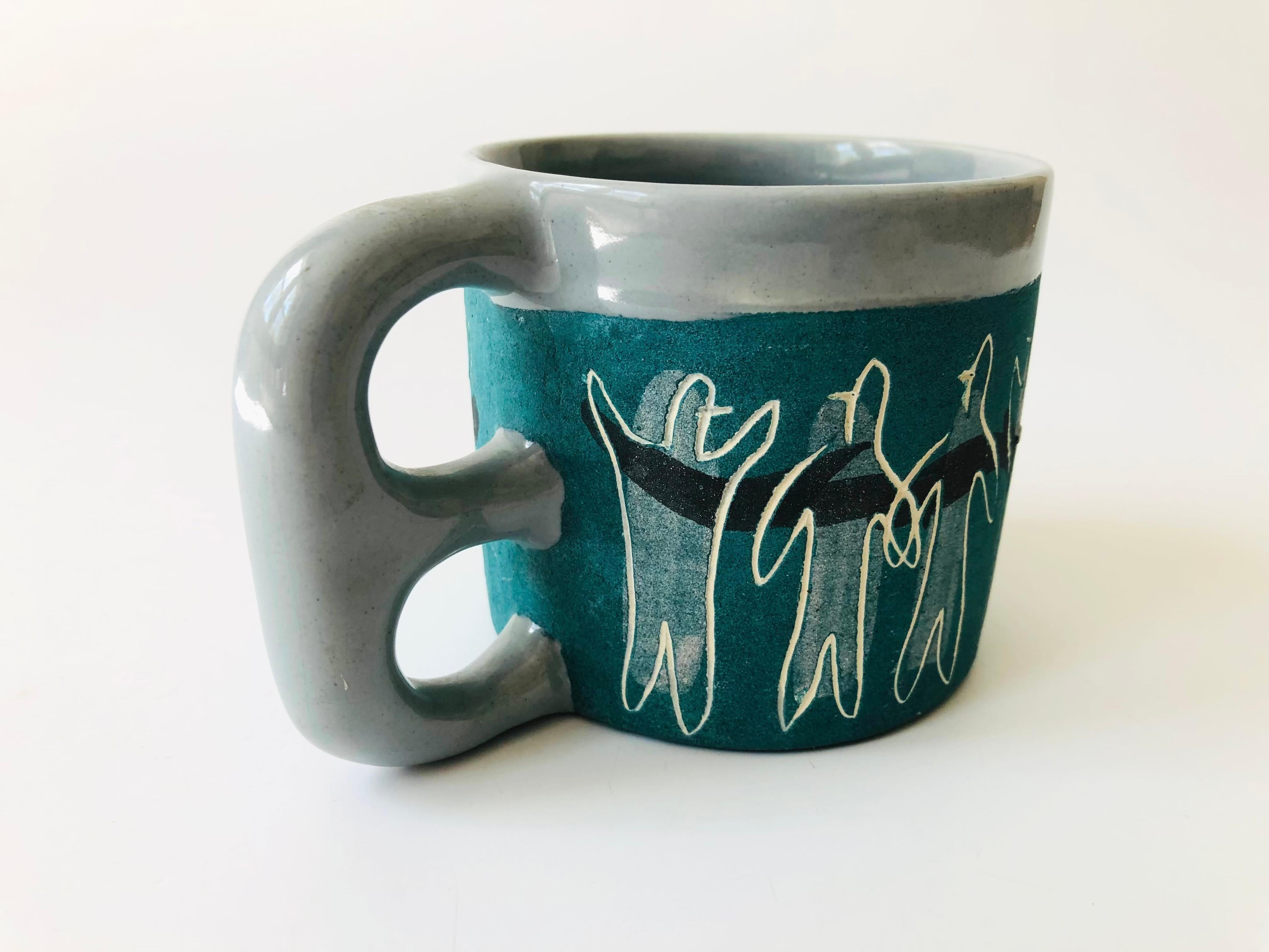 Mid-Century Modern Midcentury Alice Smith California Studio Pottery Mug For Sale
