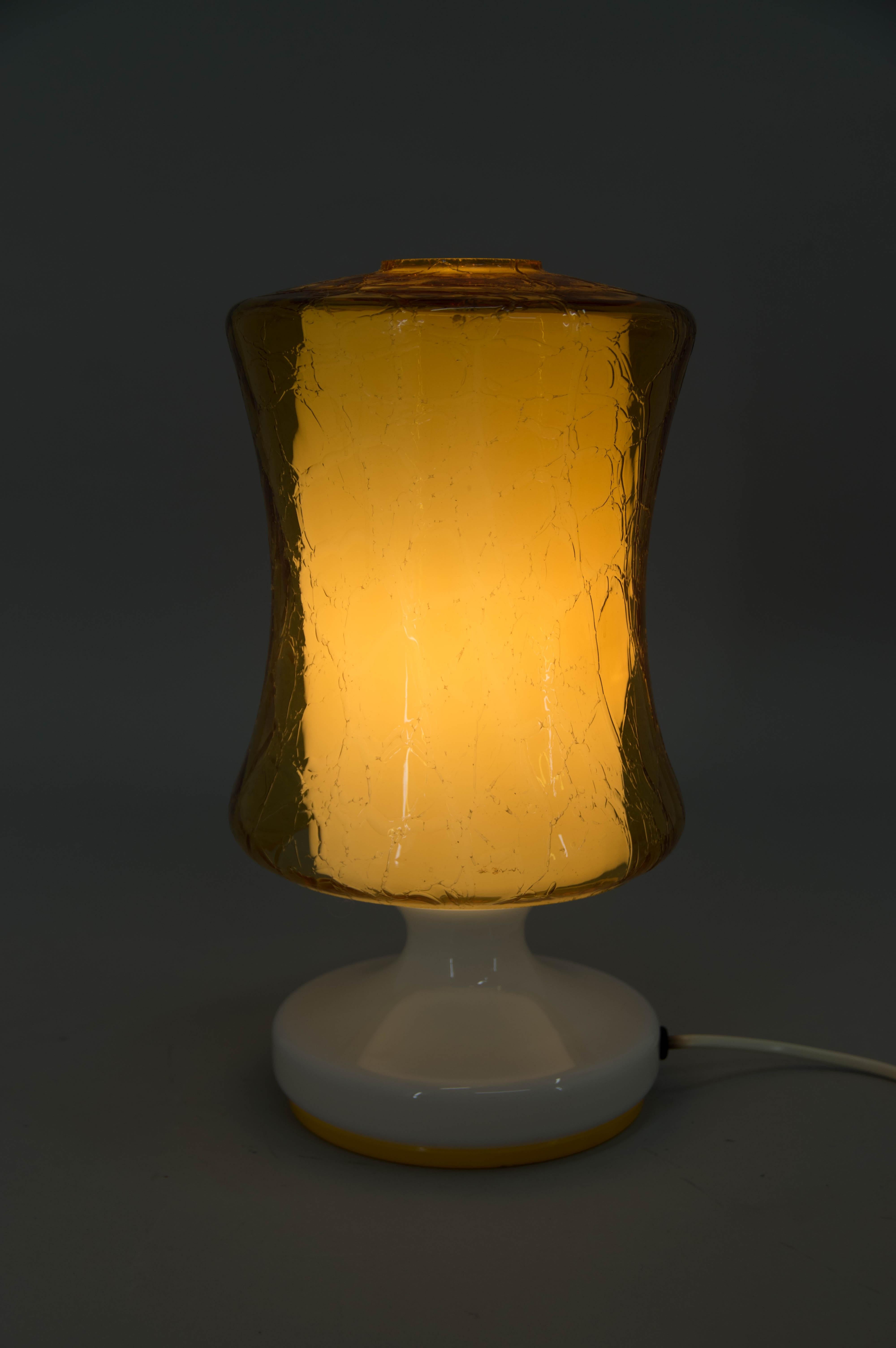 Mid-Century All Glass Table Lamp, 1970s In Good Condition For Sale In Praha, CZ