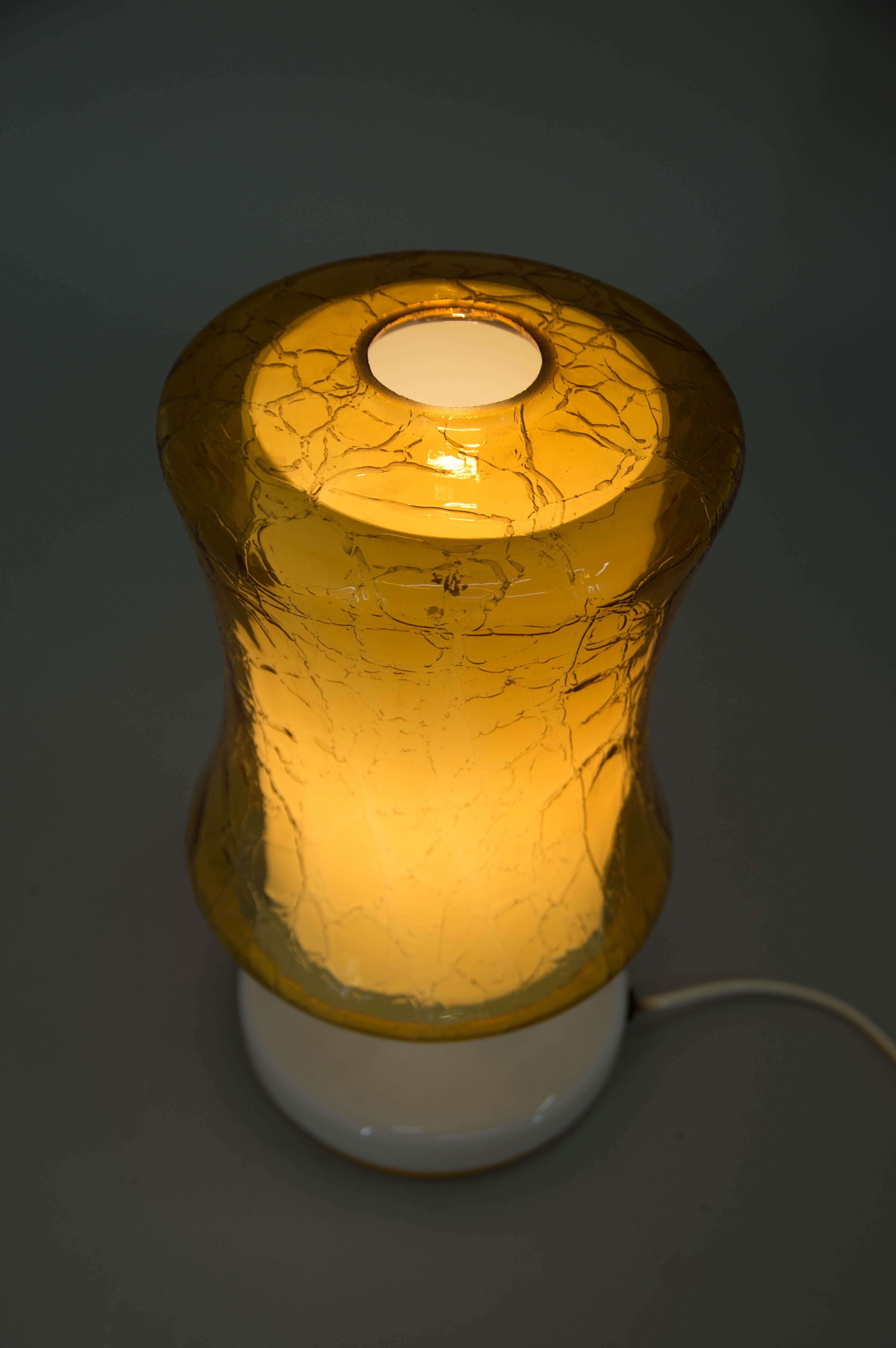 Late 20th Century Mid-Century All Glass Table Lamp, 1970s For Sale