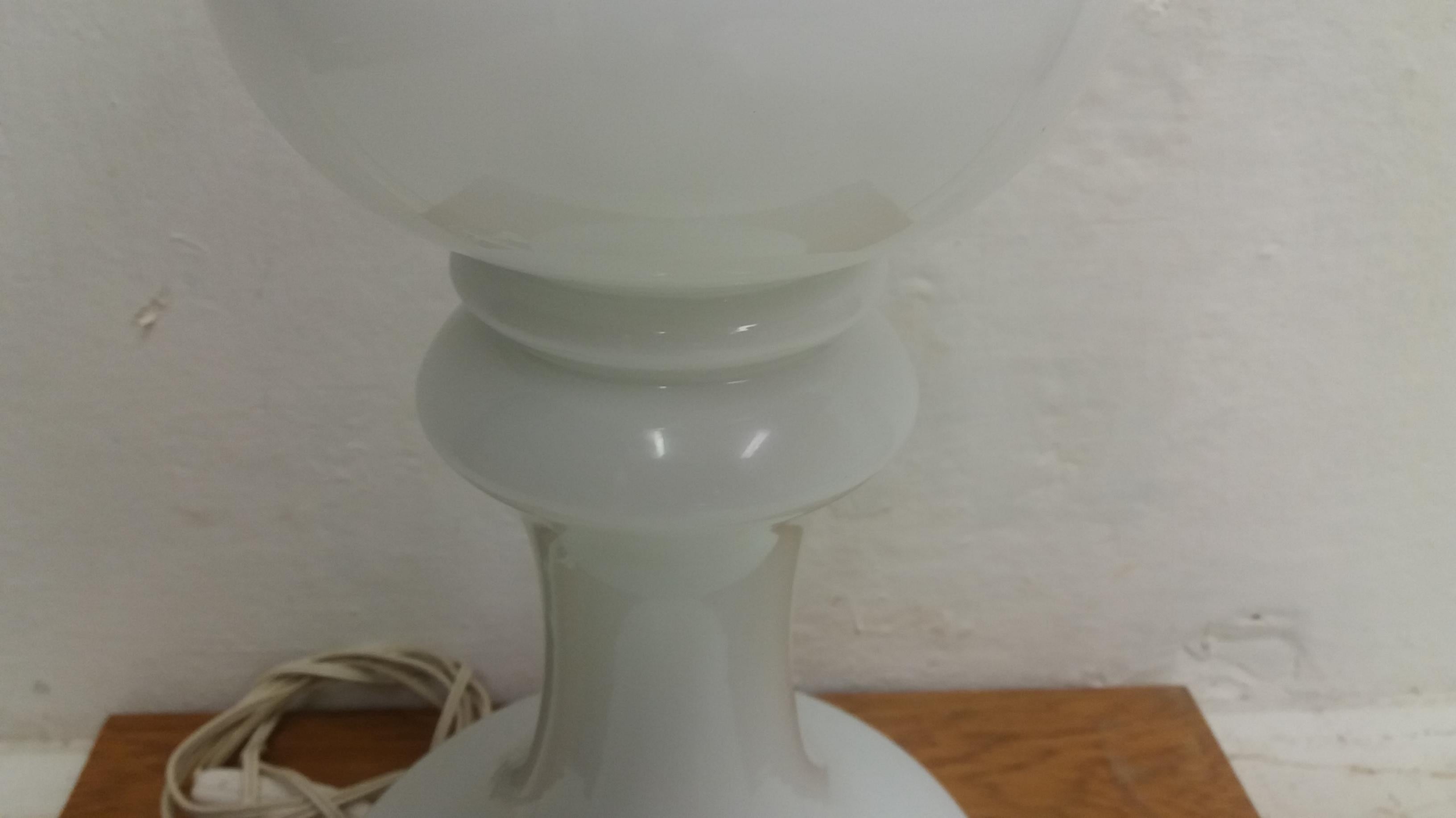 Midcentury All Glass Table Lamp Design by Ivan Jakeš, 1970s In Good Condition For Sale In Praha, CZ