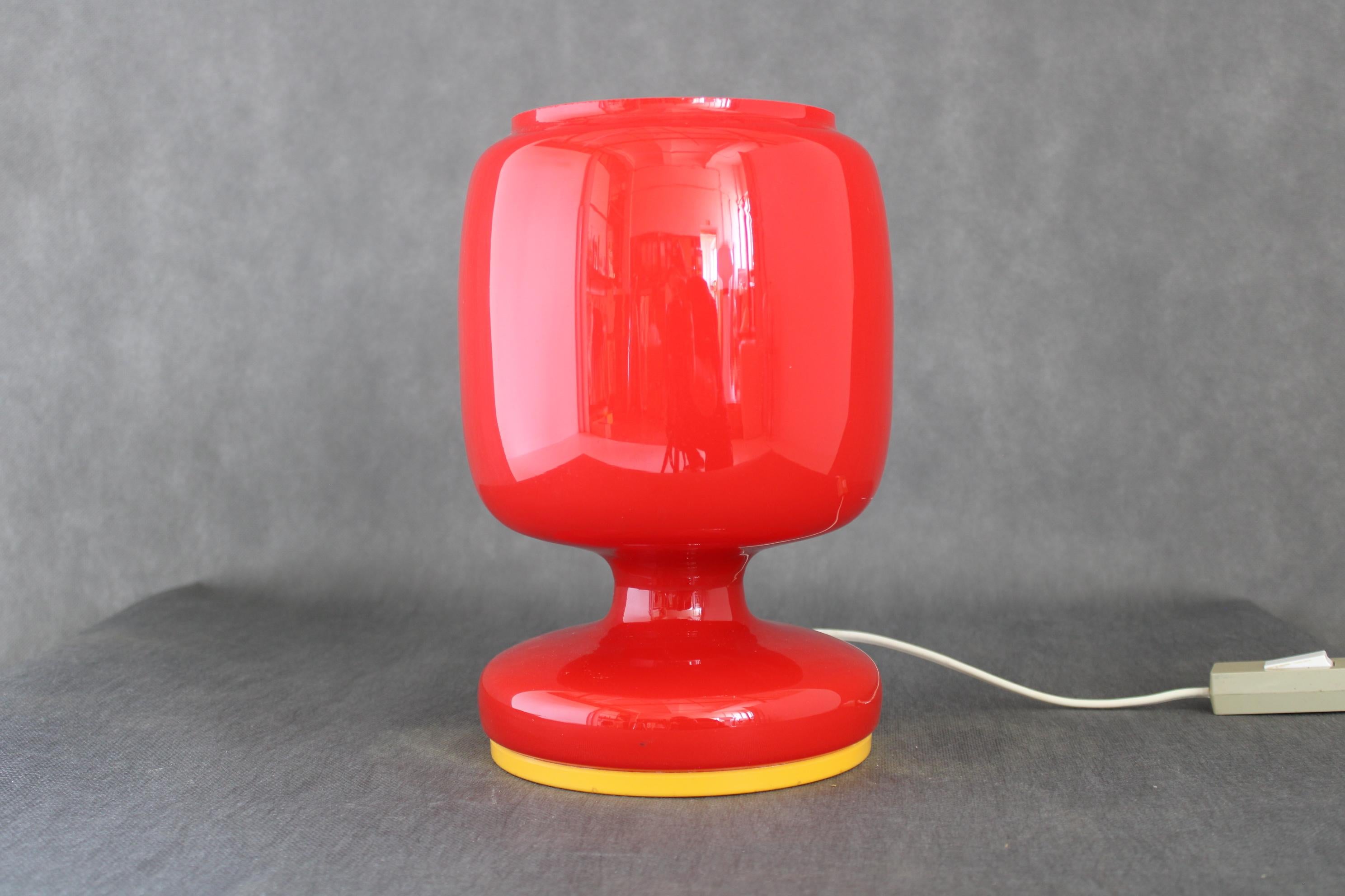 Late 20th Century Mid-century All Glass Table Lamp, Designed by S. Tabera, 1970's, Czechoslovakia For Sale