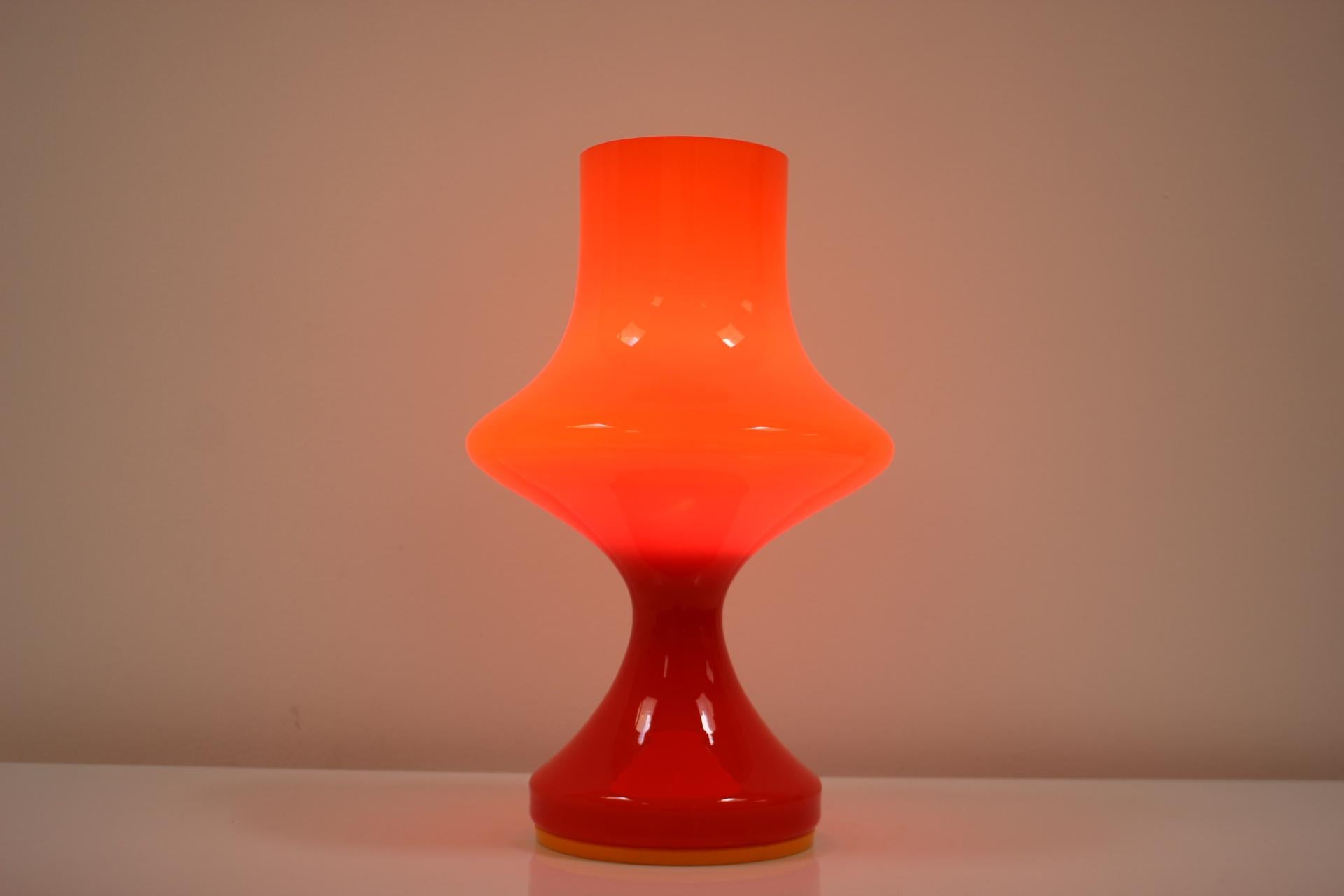 Late 20th Century Mid-Century All-Glass Table Lamp/Osvětlovací Sklo Valašské Meziříčí, 1970's