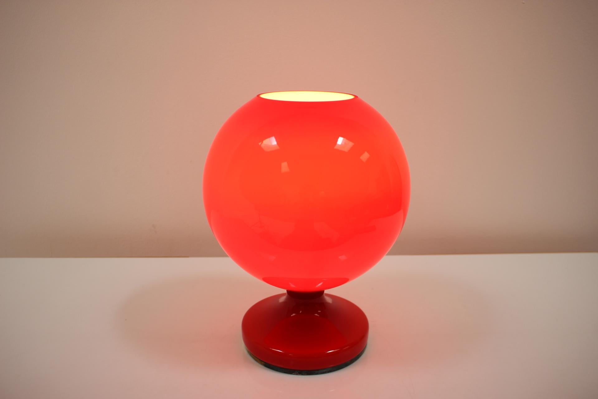 Mid-Century All-Glass Table Lamp/Osvětlovací Sklo Valašské Meziříčí, 1970's For Sale 1