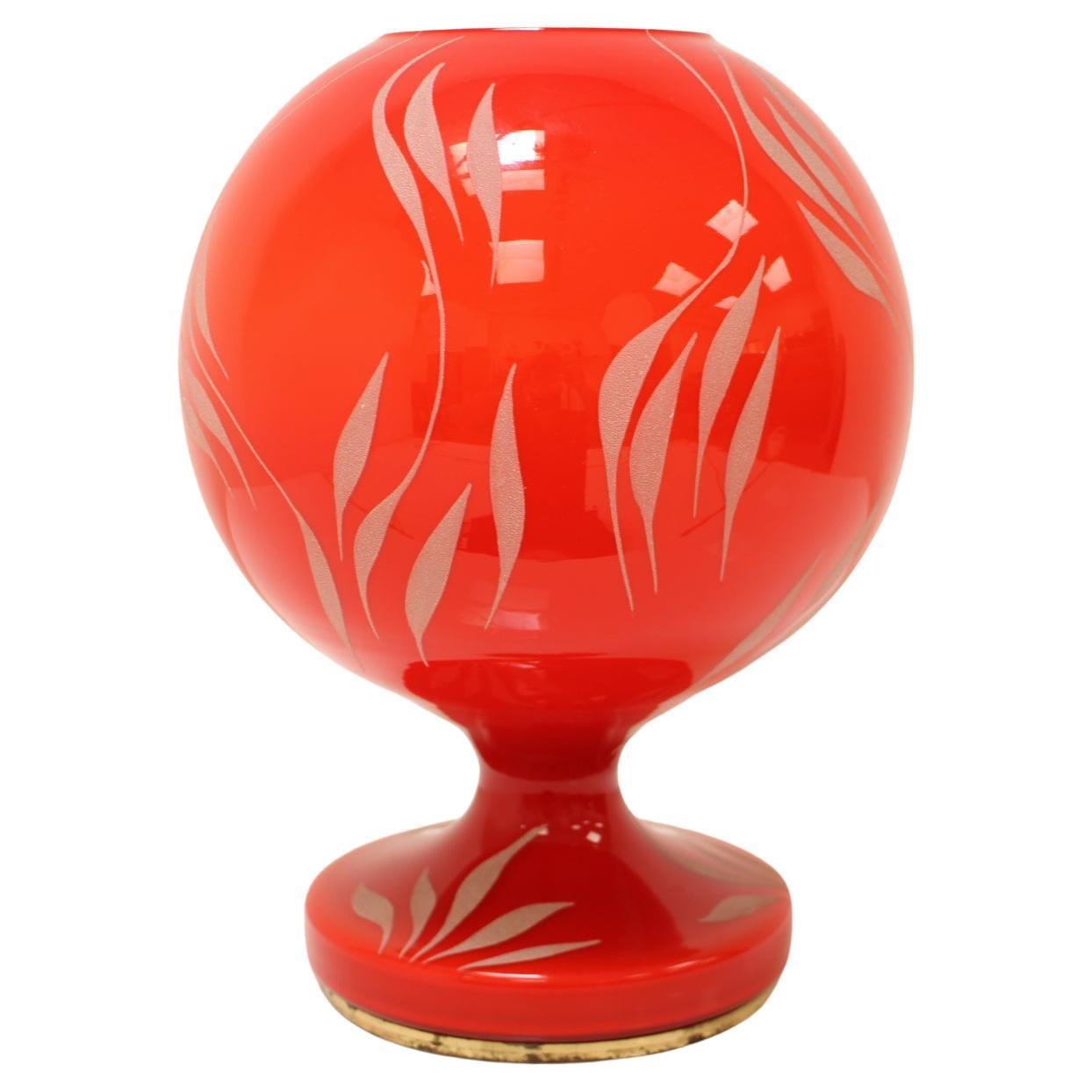 Mid-Century-Tischlampe aus Glas/Osvetlovaci Sklo Valasske Mezirici, 1970er Jahre