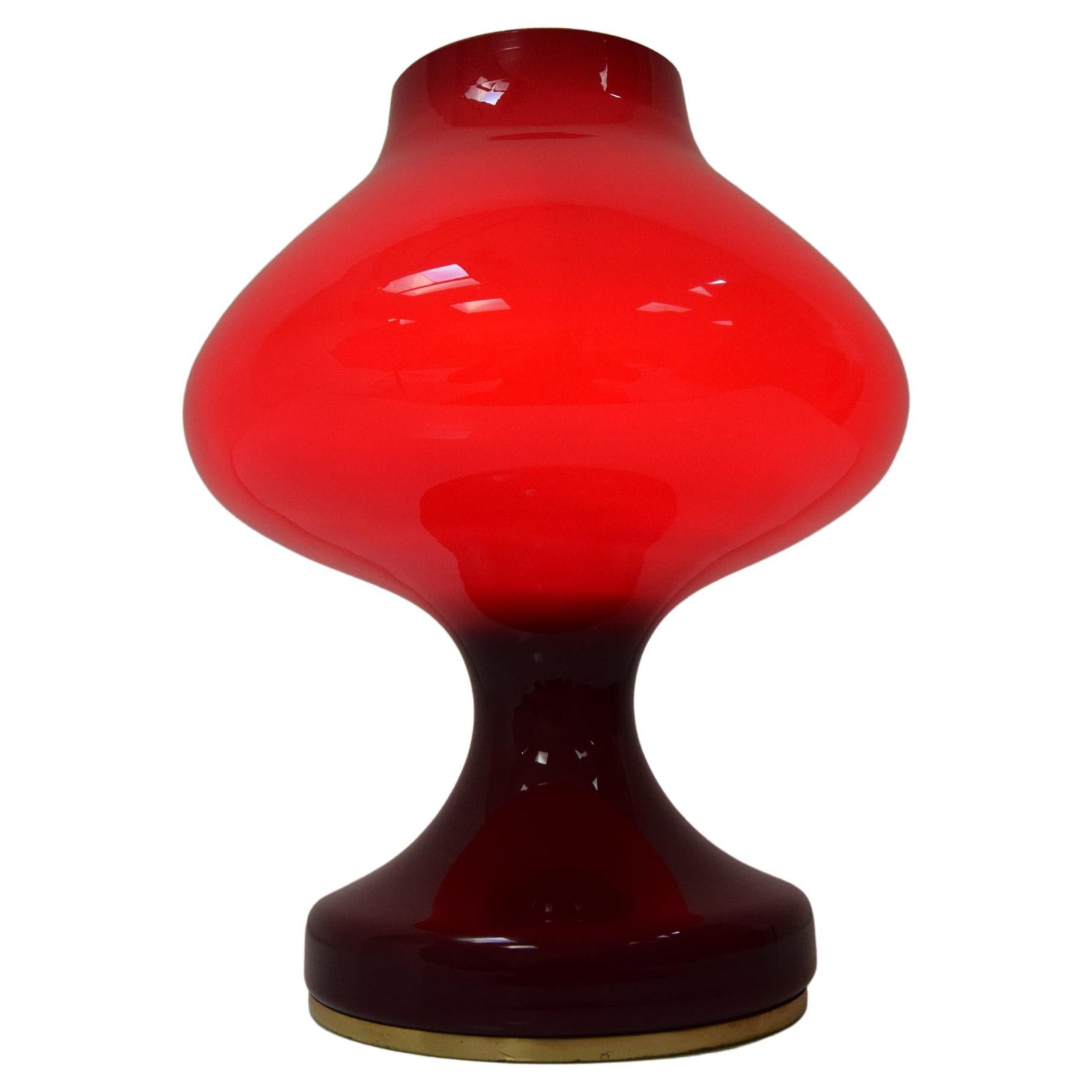 Red Glass Table Lamp by Stepan Tabera, 1960s For Sale at 1stDibs