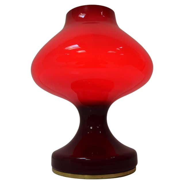 Red Glass Table Lamp by Stepan Tabera, 1960s For Sale at 1stDibs