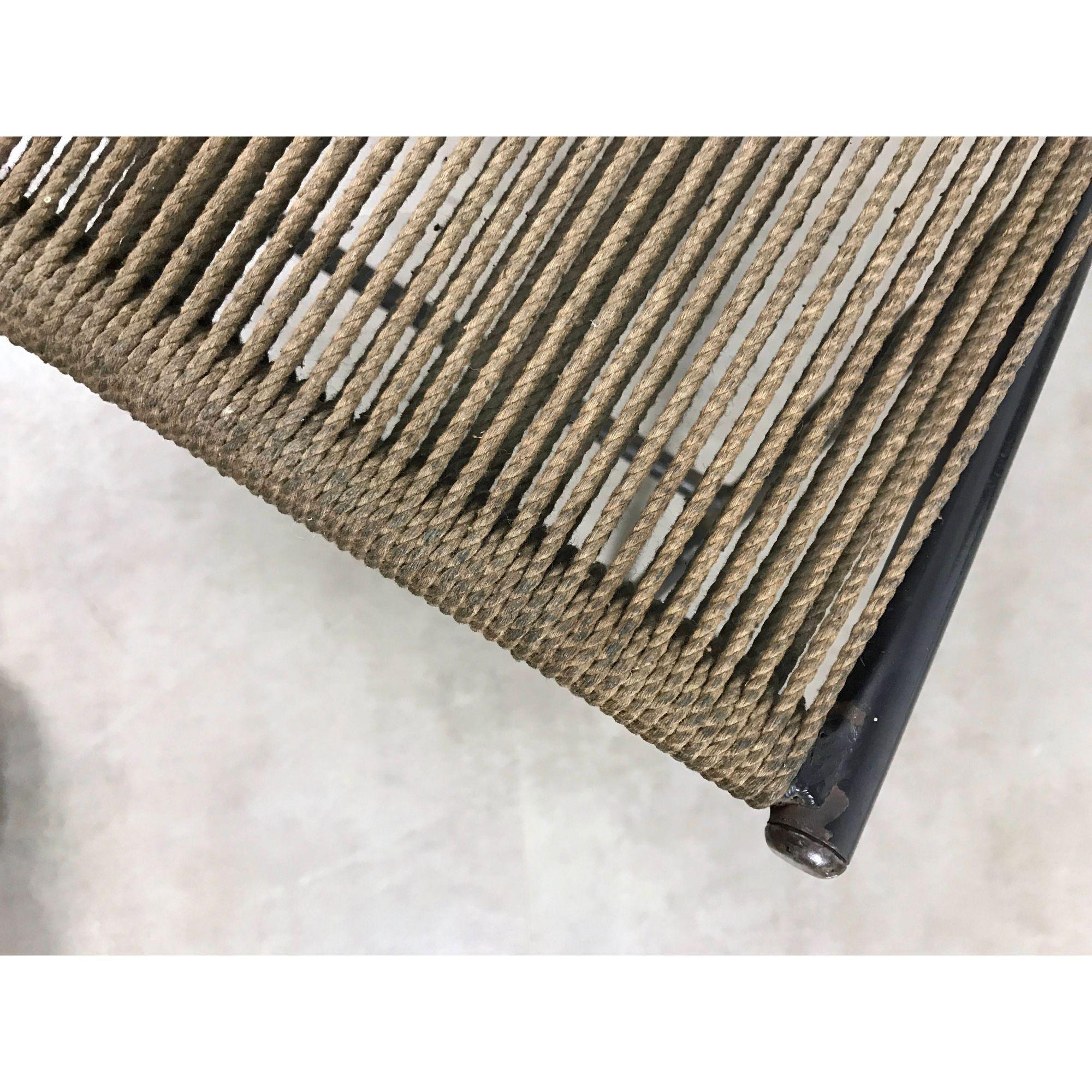 Silla y otomana de cáñamo y hierro de mediados de siglo Allan Gould 1952 Hierro en venta