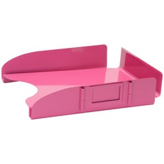 Midcentury Allsteel "Floating" Paper Tray, Refinished in Pink