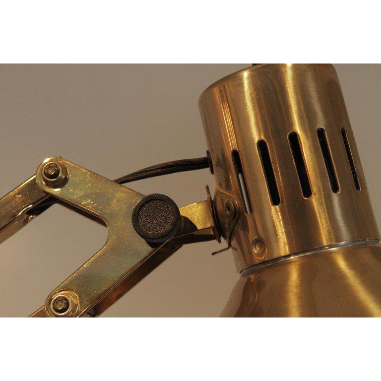 Plated Midcentury Alsy Brass Adjustable Swing Arm Floor Lamp