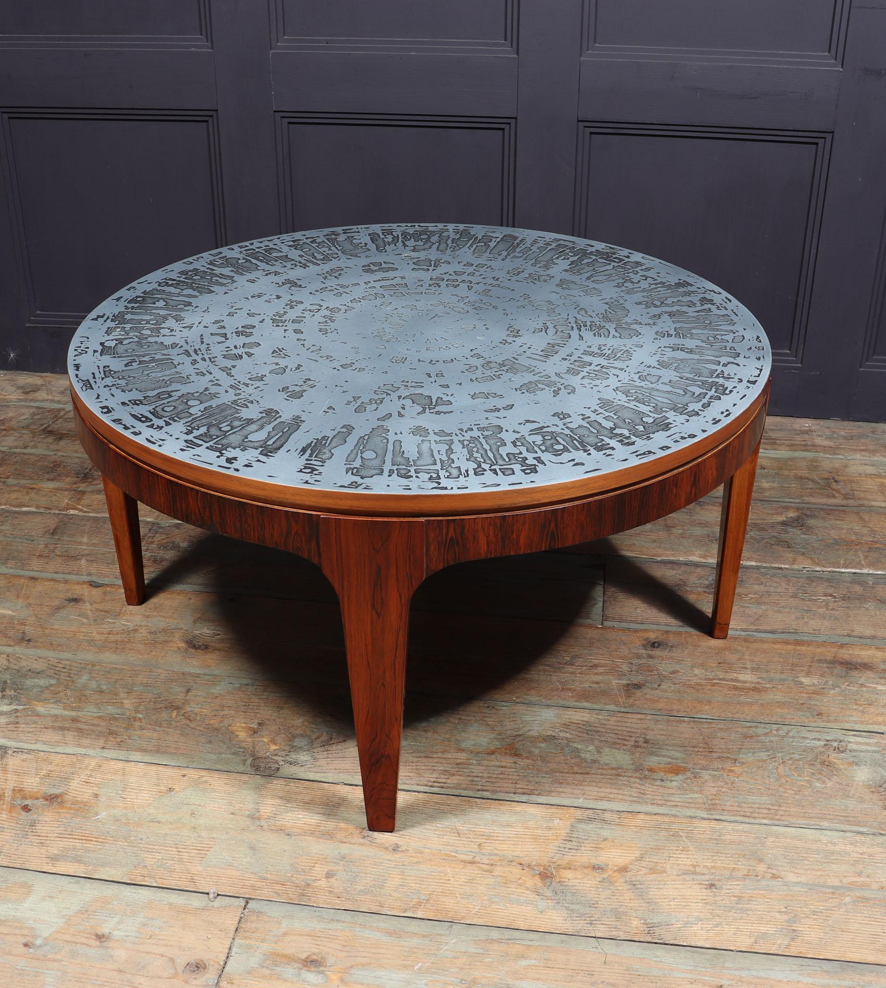 Mid-Century Modern Mid Century Aluminium and rosewood Coffee Table For Sale