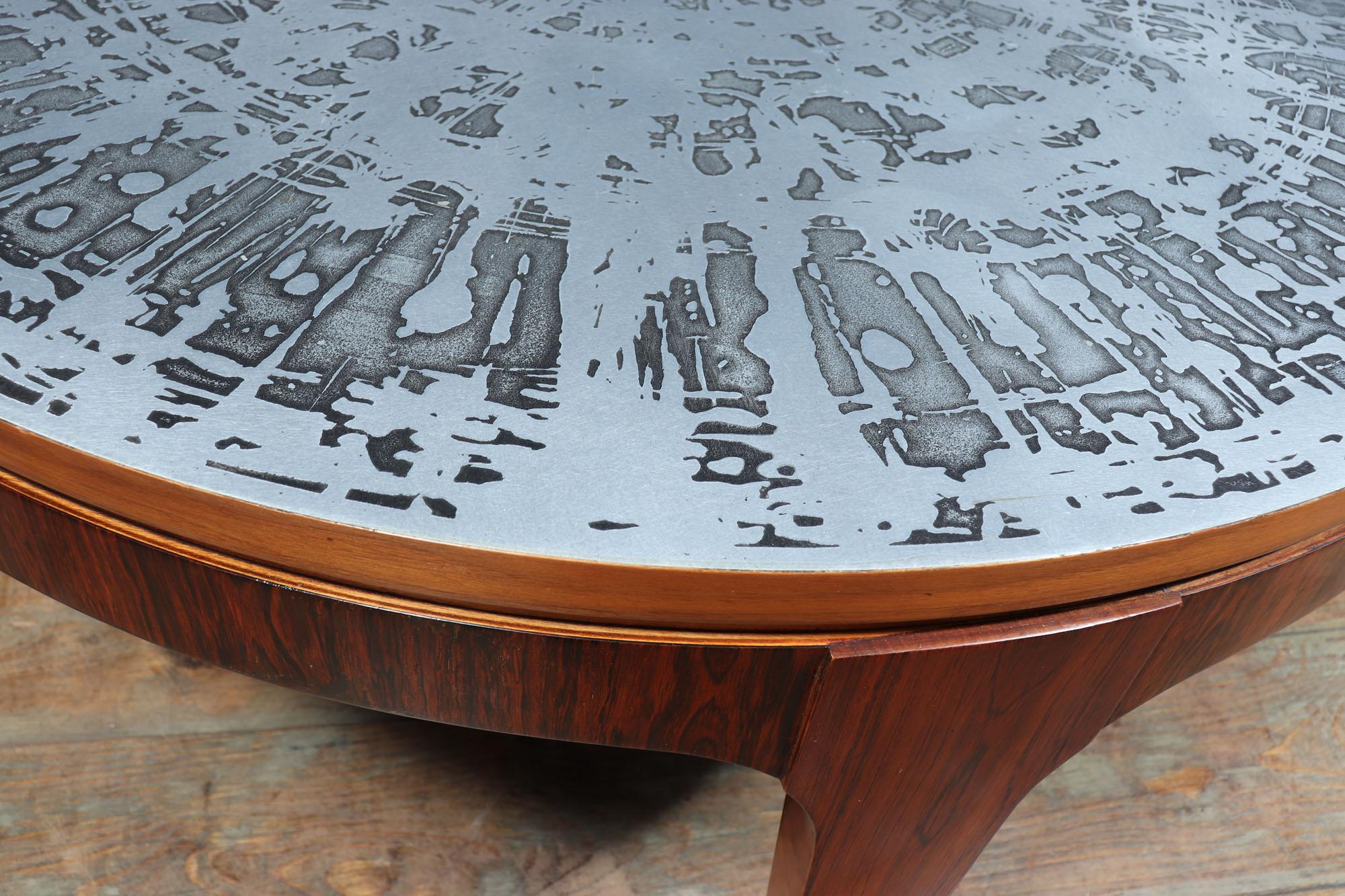 Mid-20th Century Mid Century Aluminium and rosewood Coffee Table For Sale