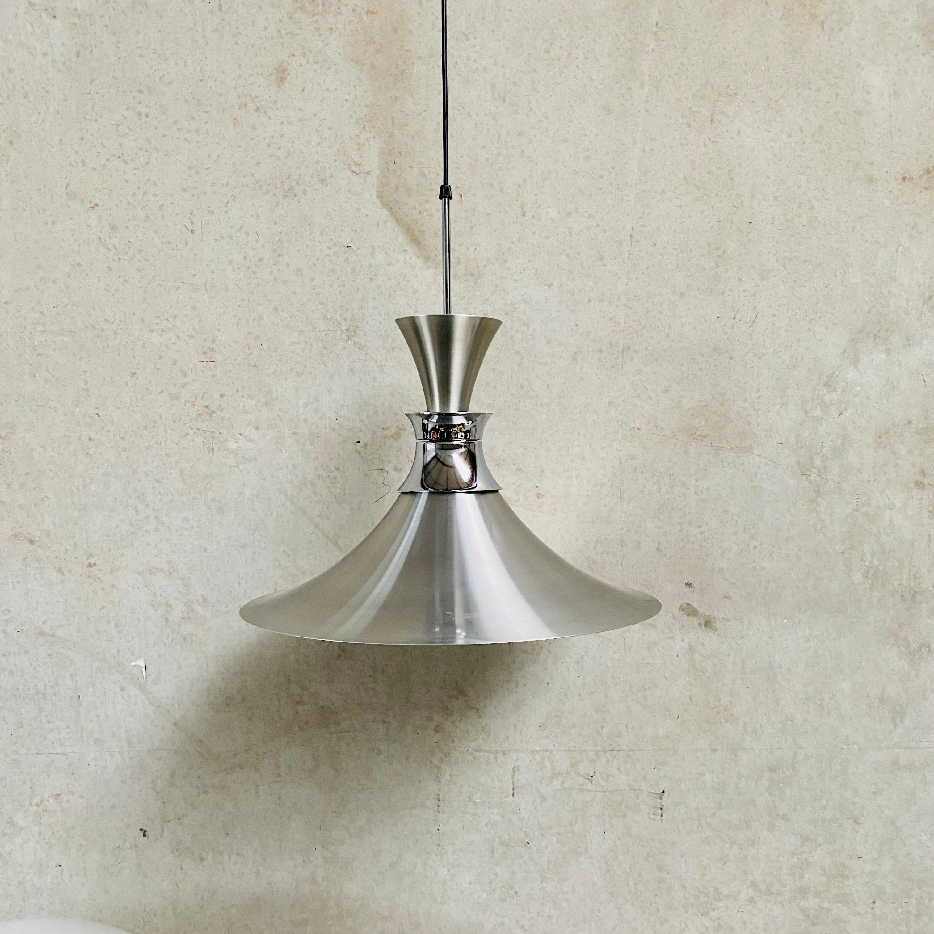 Late 20th Century Midcentury Aluminium Pendant by Bent Nordsted for Lyskaer Denmark, 1970 For Sale