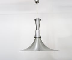 Mid Century Aluminium Pendant by Bent Nordsted for Lyskaer Denmark 70s
