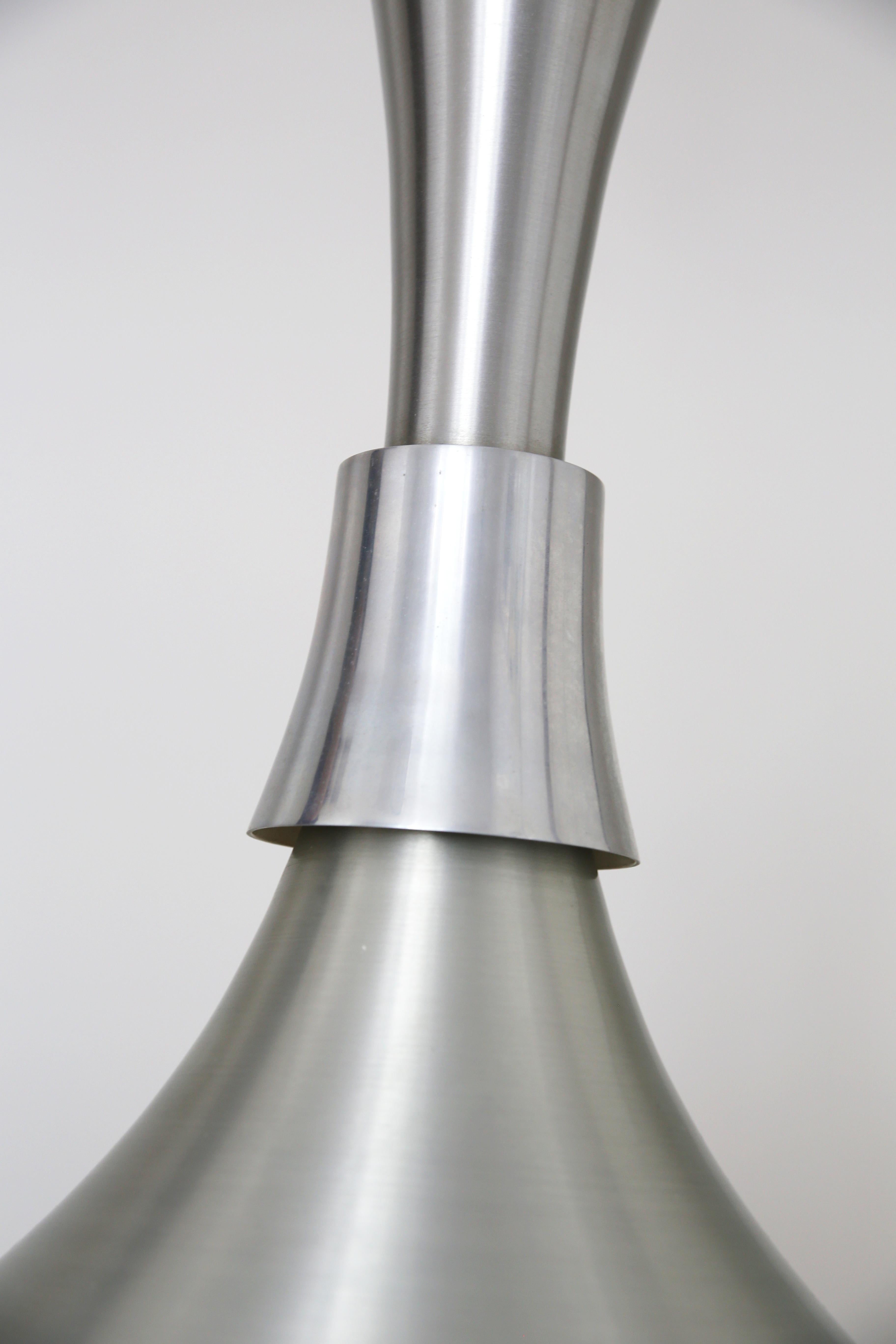 Late 20th Century Mid Century Aluminium Pendant by Bent Nordsted for Lyskaer Denmark 70s For Sale