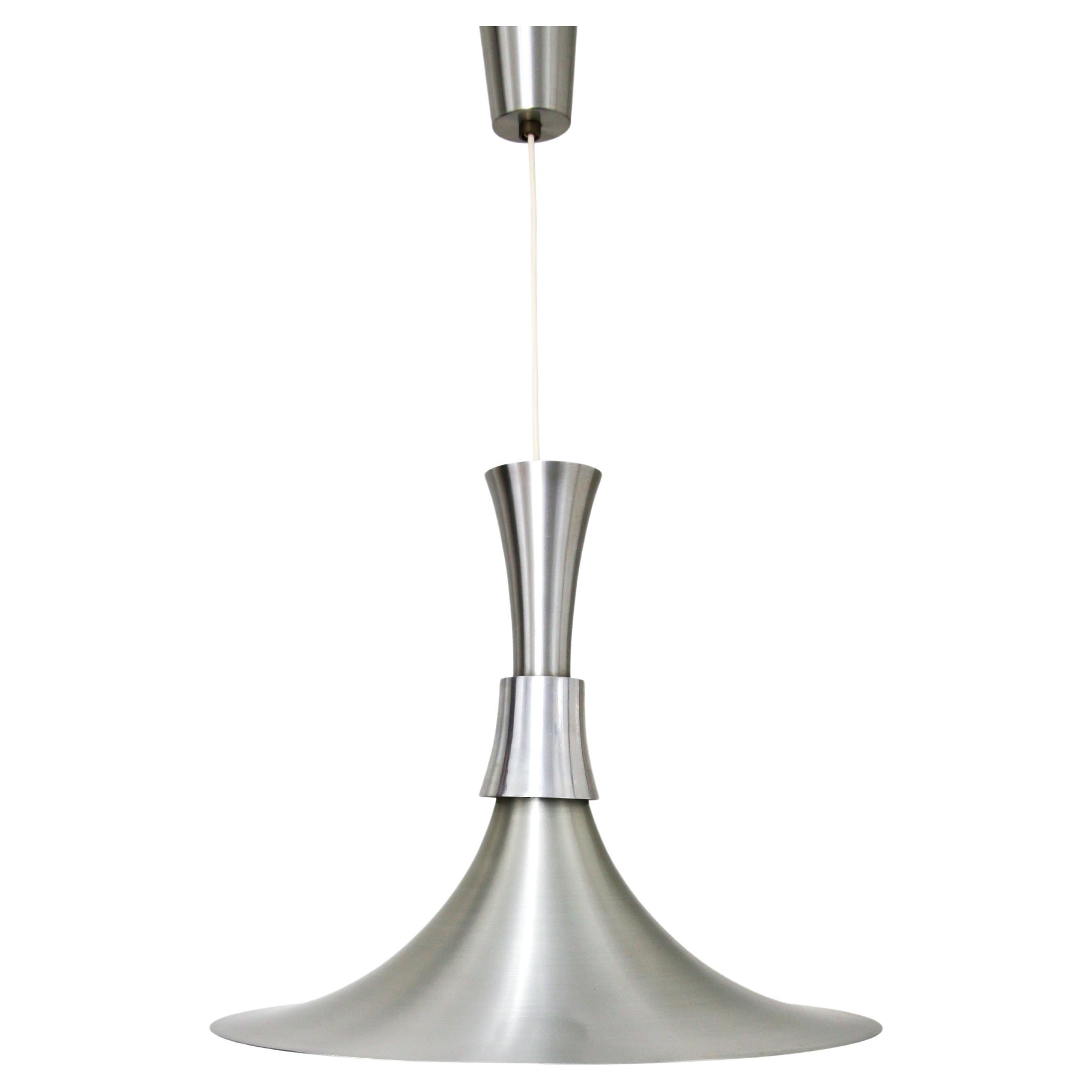 Mid Century Aluminium Pendant by Bent Nordsted for Lyskaer Denmark 70s For Sale