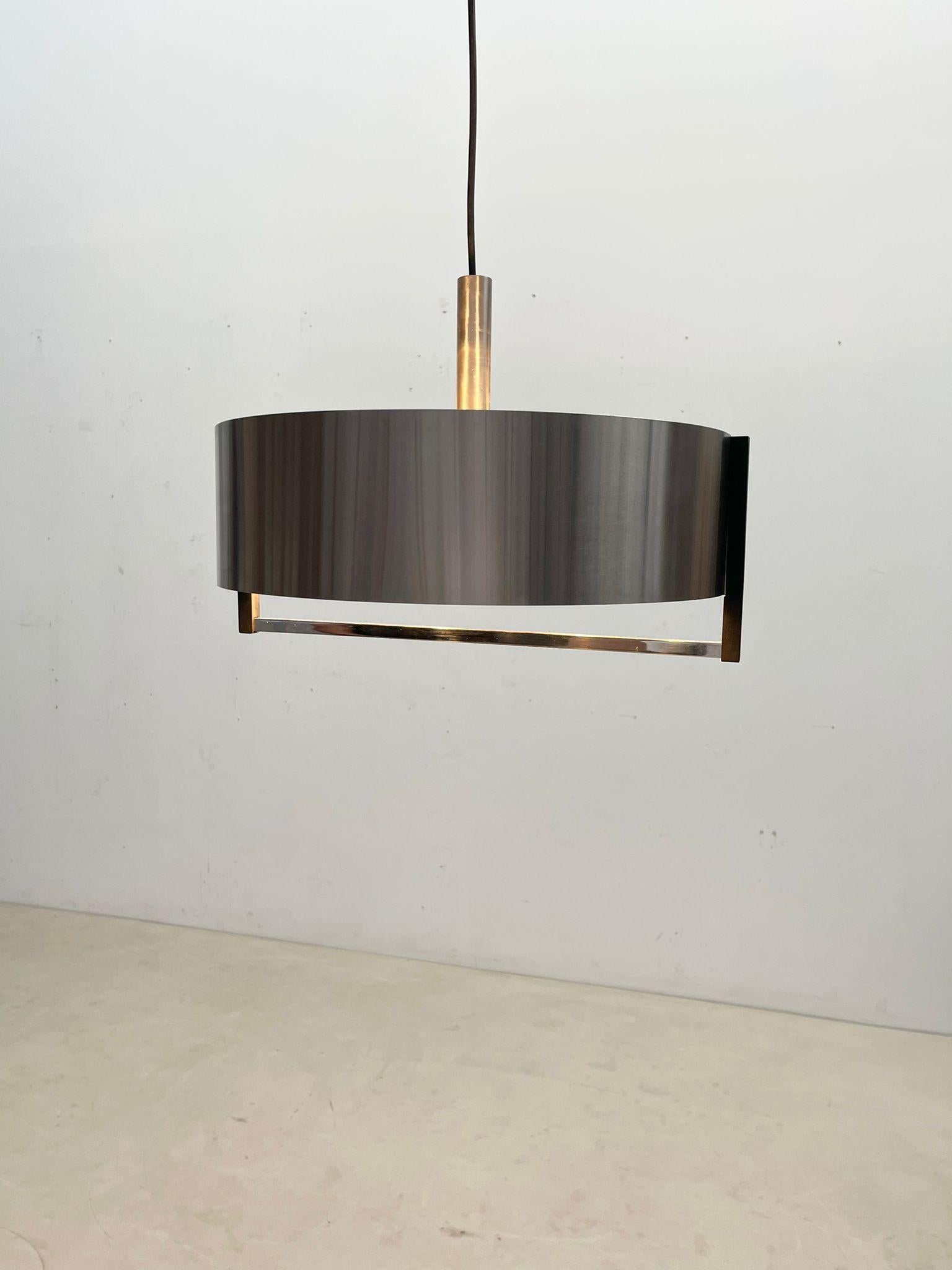 Italian Mid Century Aluminum Suspension, Italy 1970s For Sale