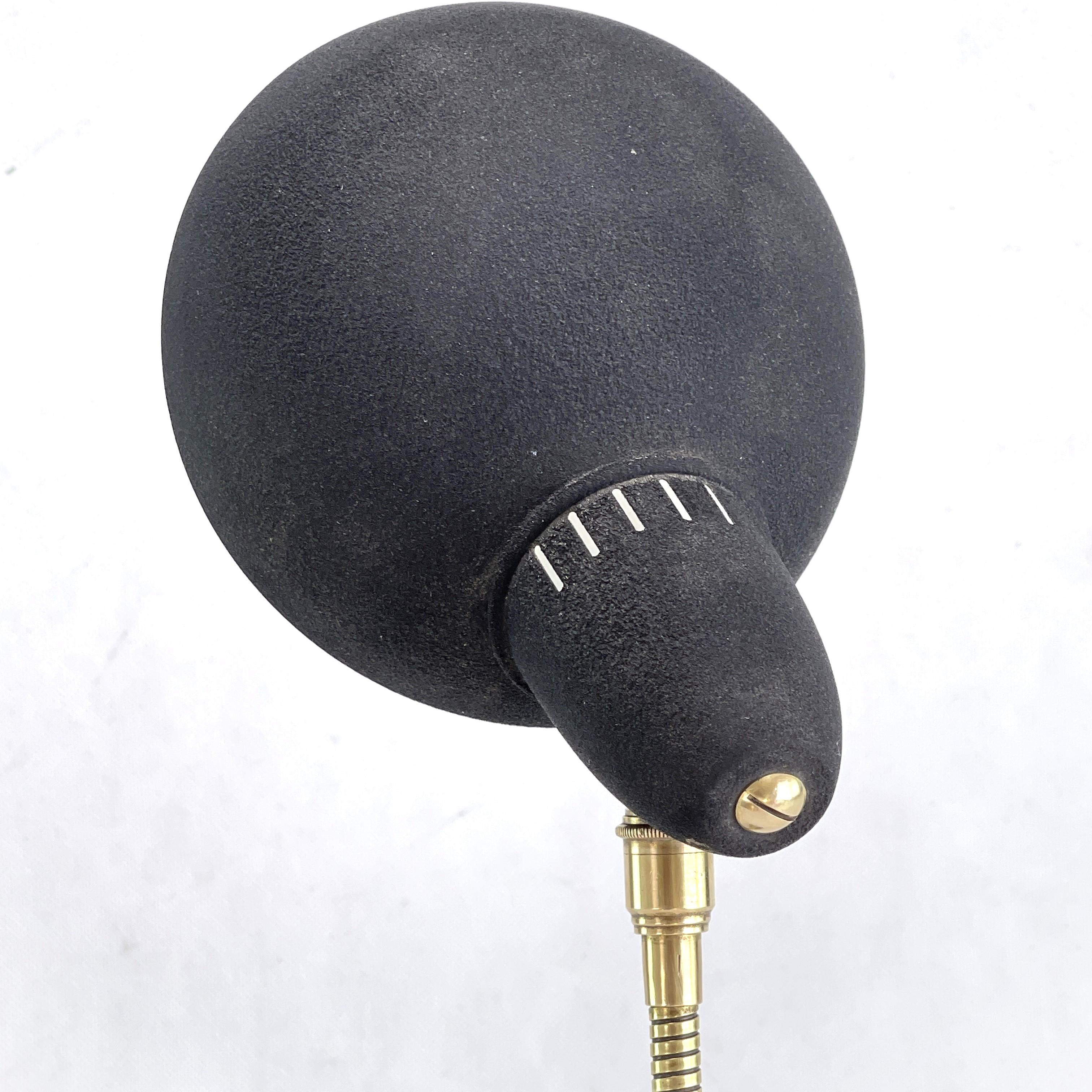 MID-CENTURY Aluminor Tischlampe Gooseneck Lampe, schwarzer geschwärzter Lack, 50er Jahre im Angebot 3